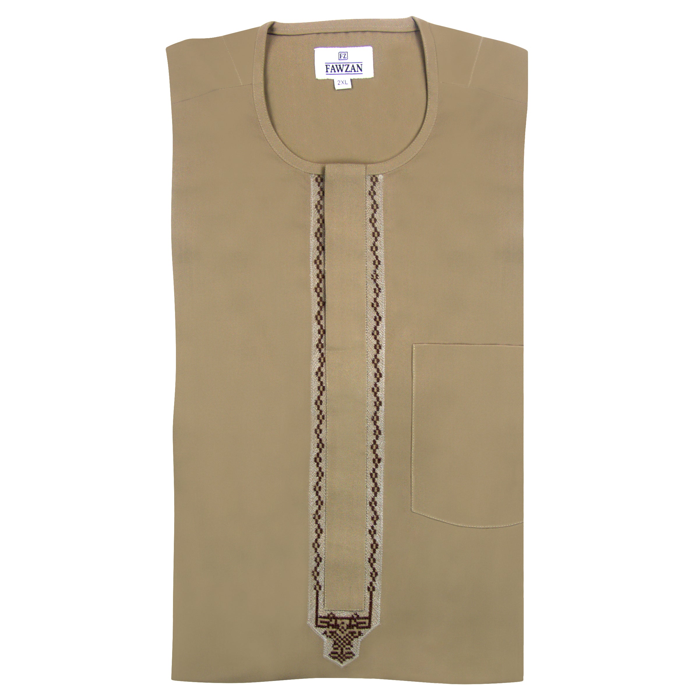 FAWZAN Tan Kaftan Set #Design_D003