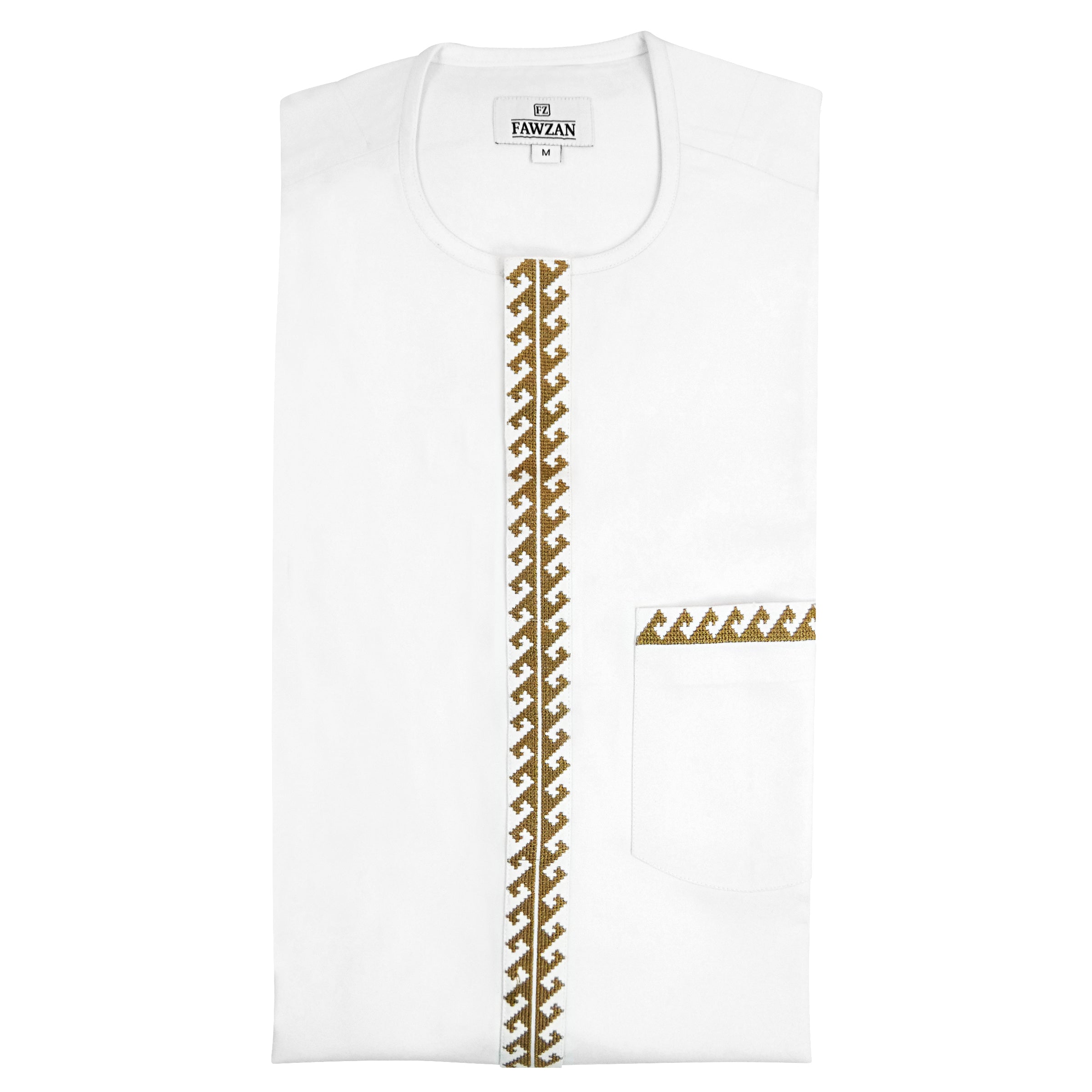 FAWZAN White Kaftan Set #Design_D038