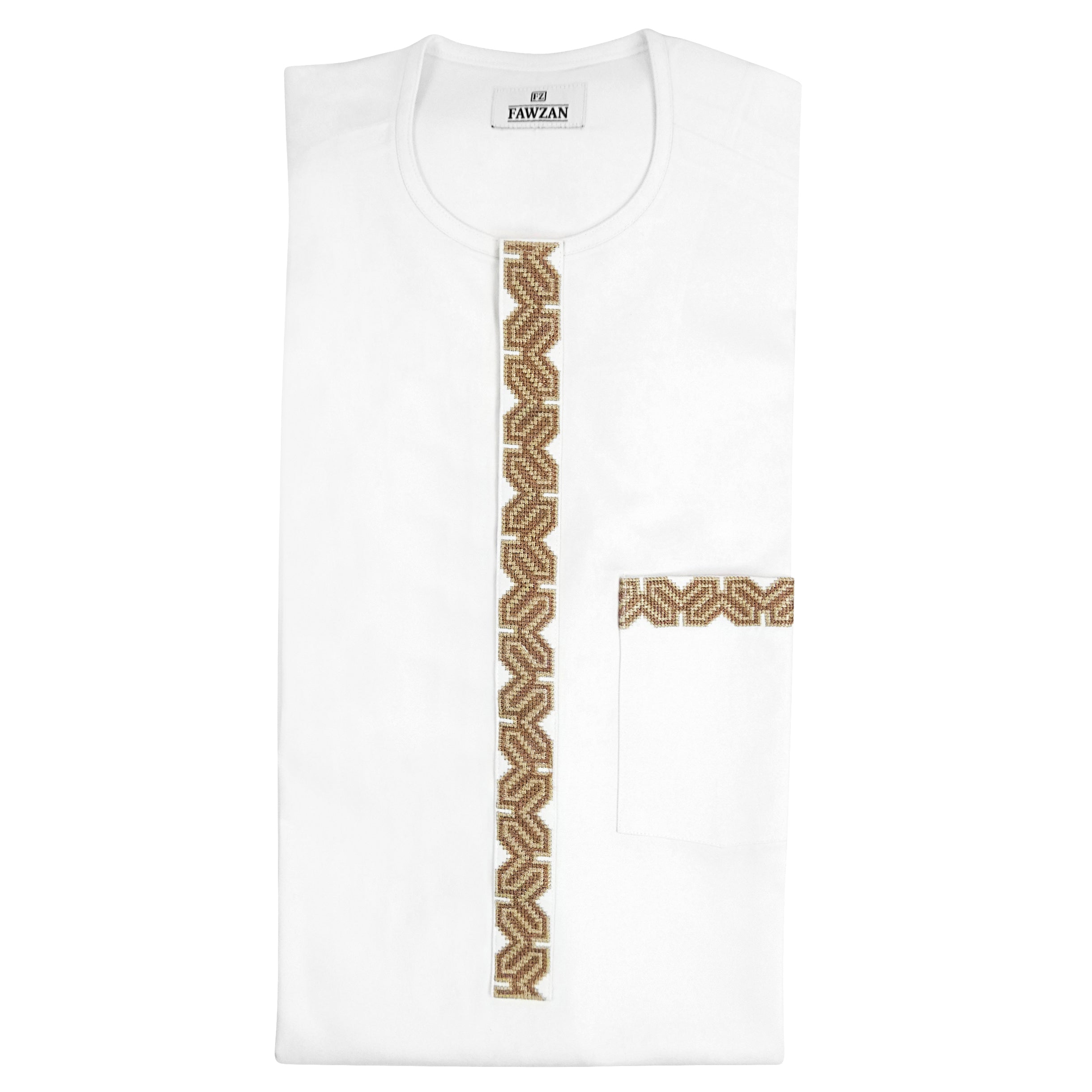 FAWZAN White Kaftan Set #Design_D040
