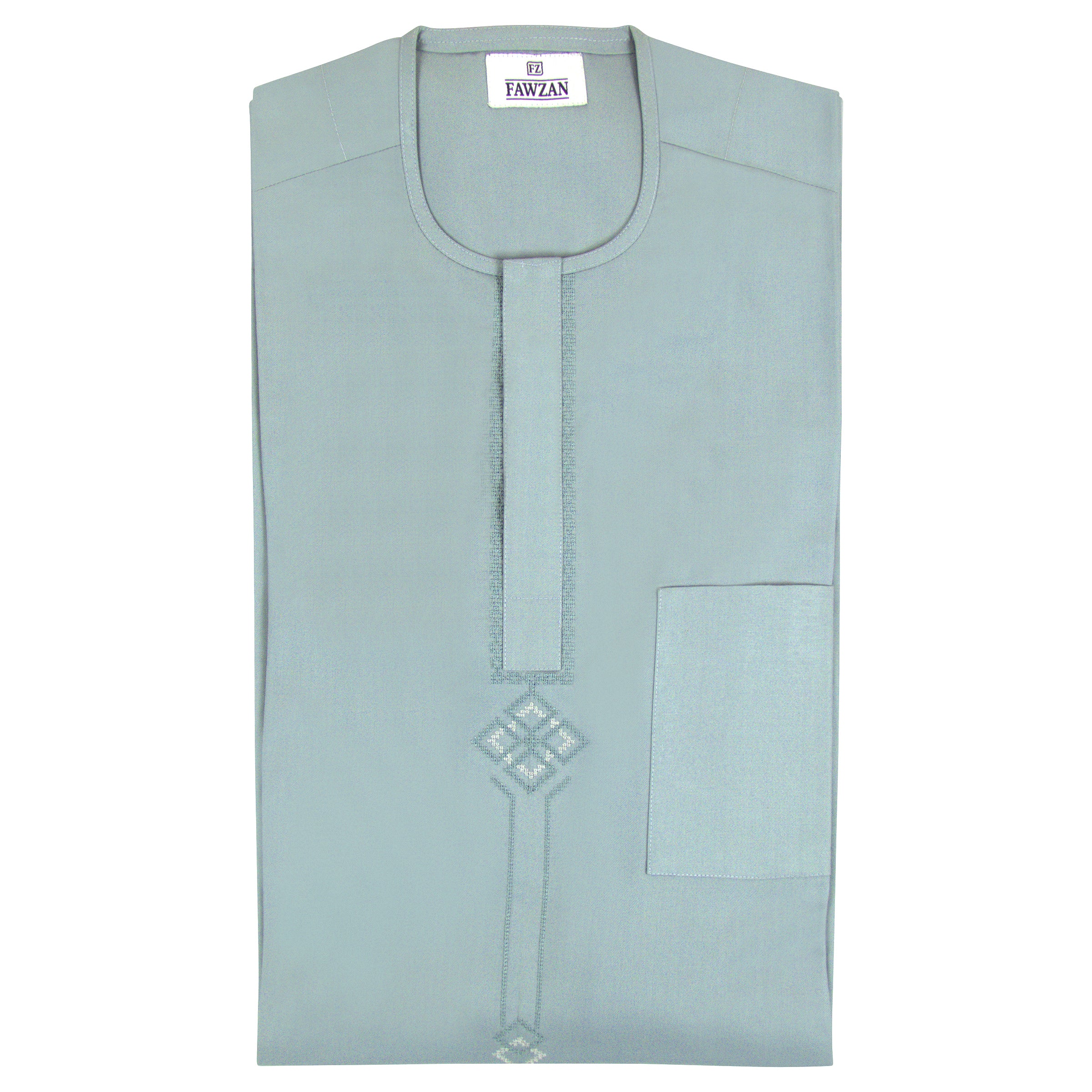 FAWZAN Ice Blue Kaftan Set #Design_D048