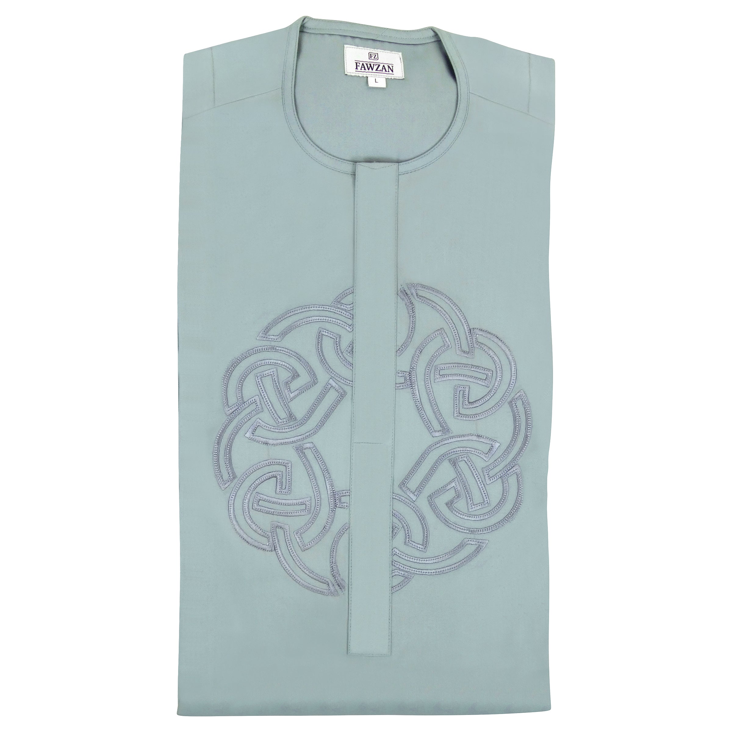 FAWZAN Ice Blue Kaftan Set #Design_D050