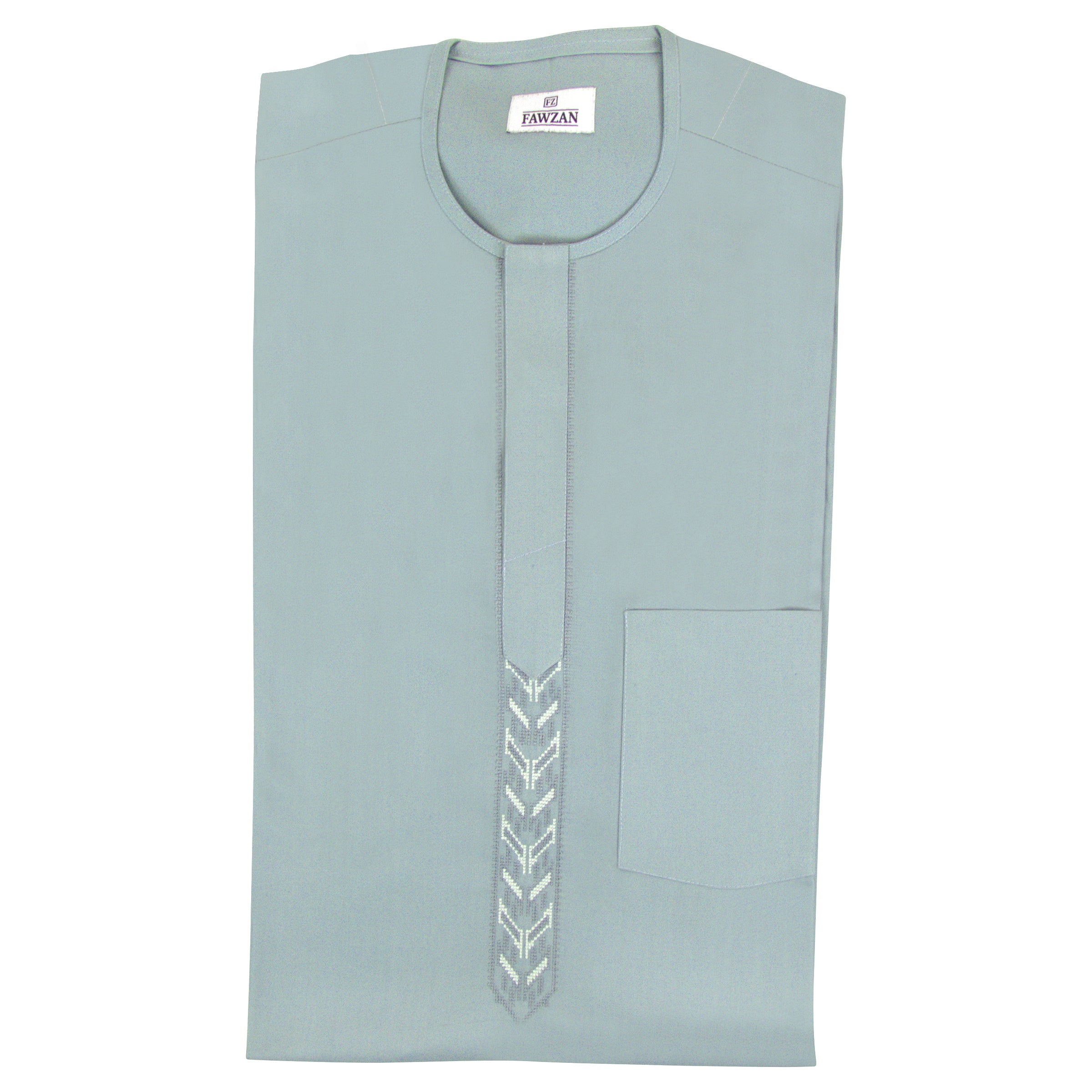 FAWZAN Ice Blue Kaftan Set #Design_D051