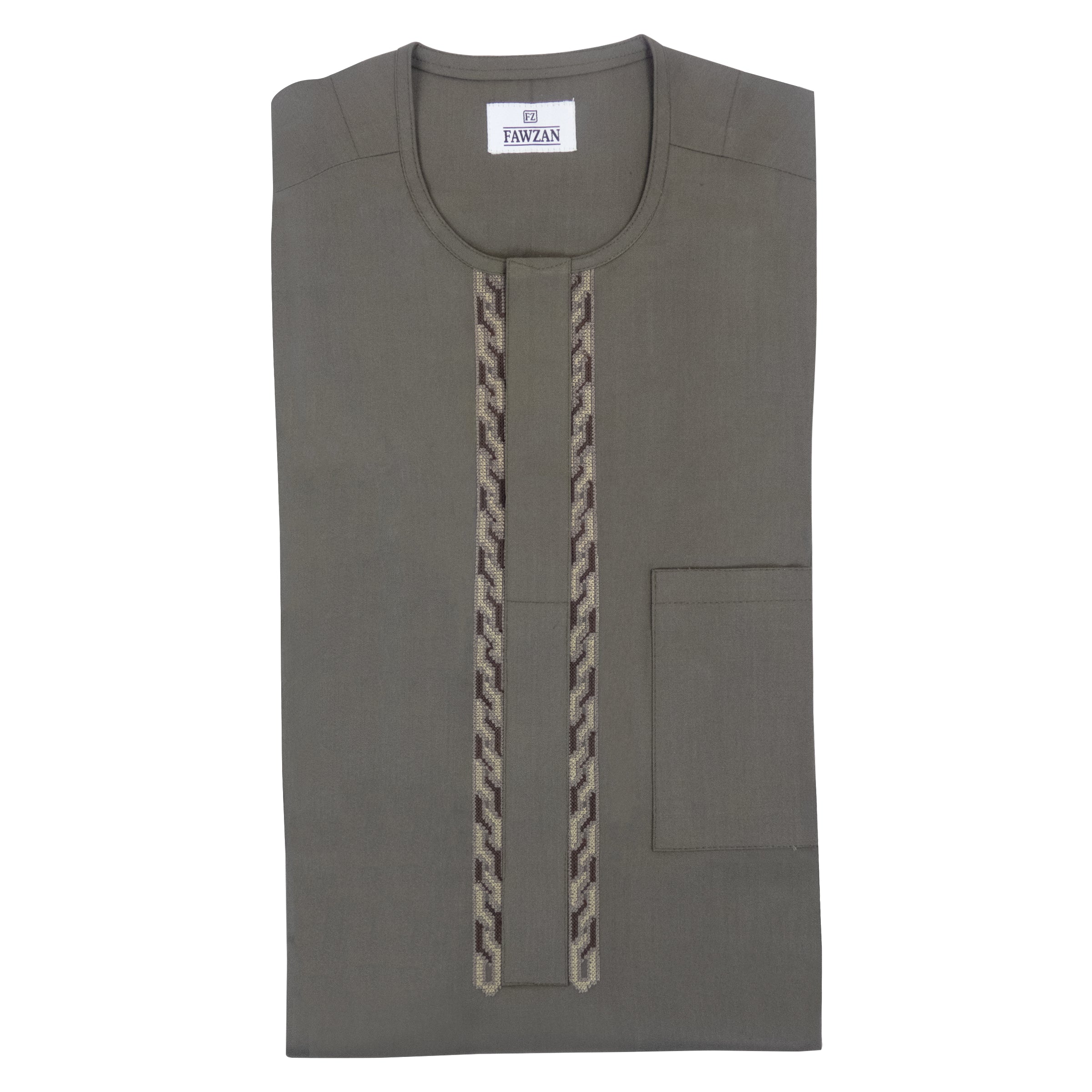 FAWZAN Taupe Kaftan Set #Design_D089
