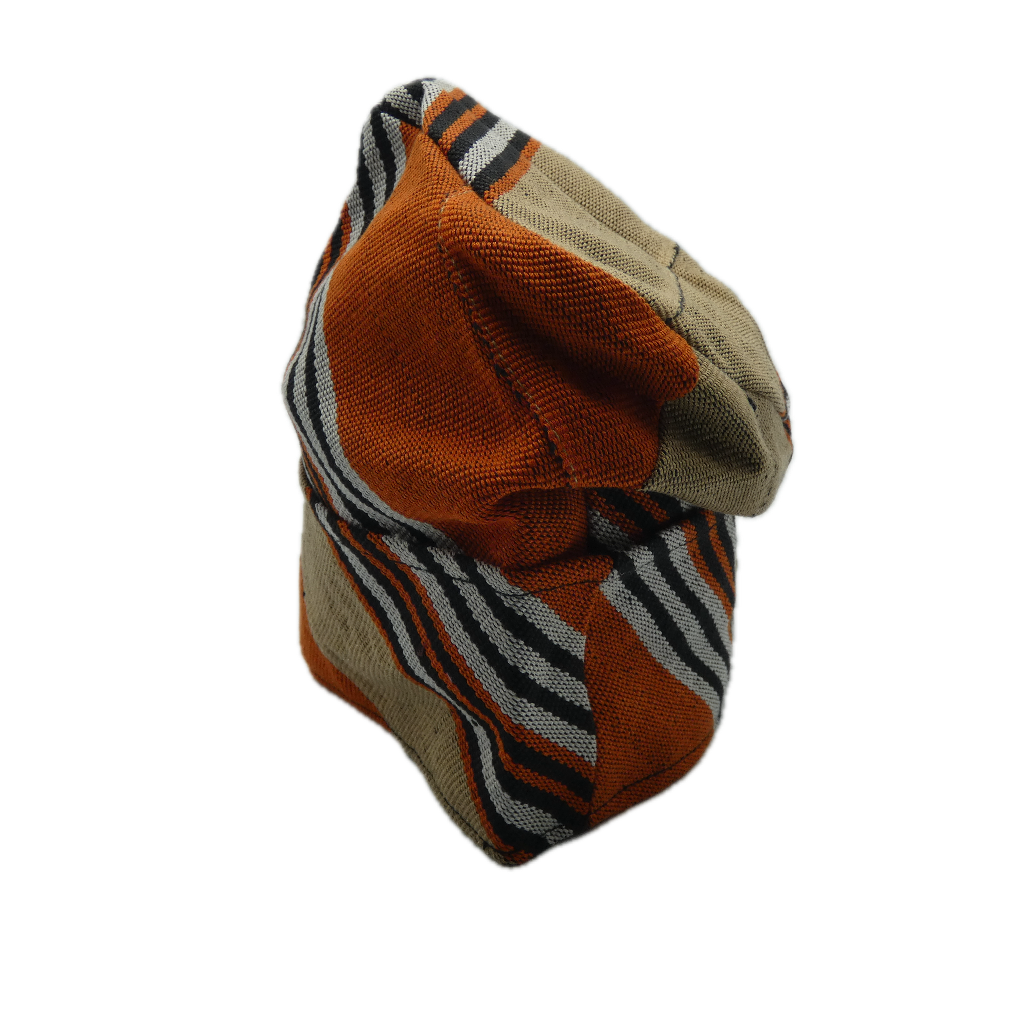 Brown & Orange Yoruba Fila — Folded Base