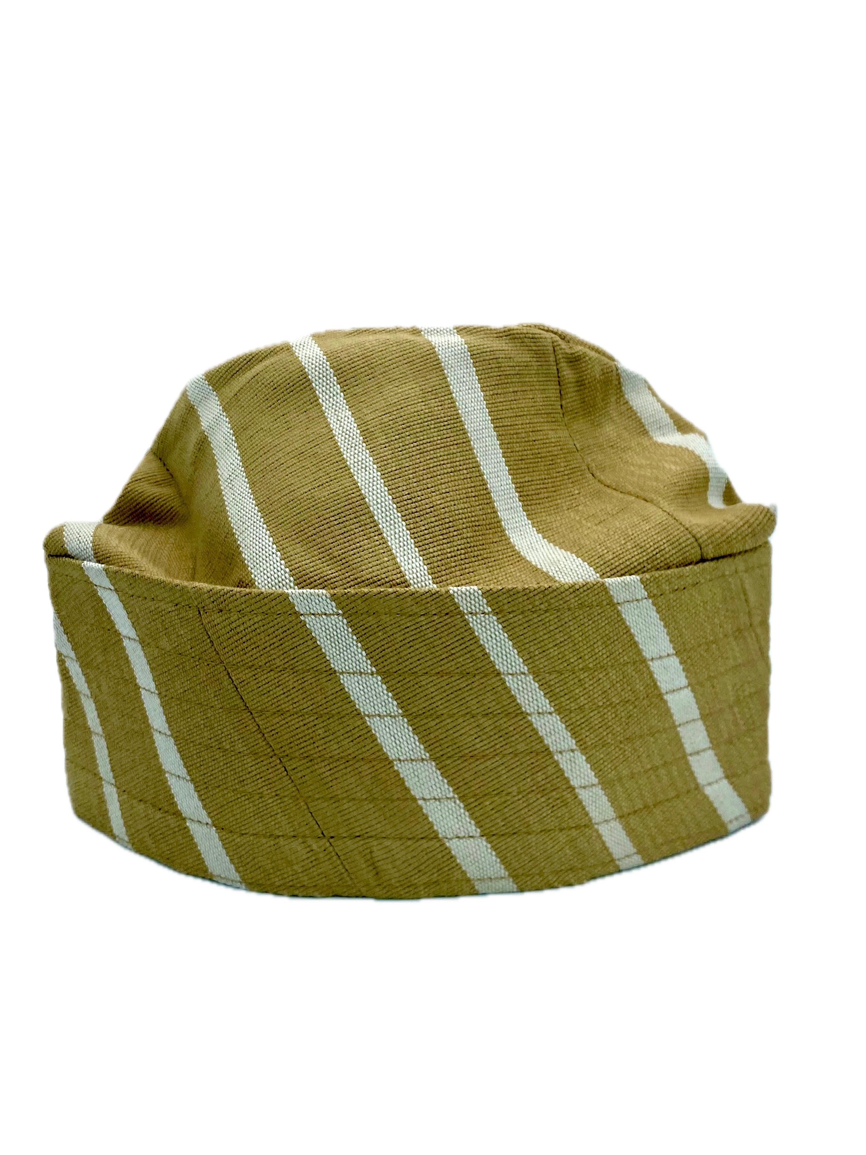 Brown & White Yoruba Fila - Multi-Stitch Base