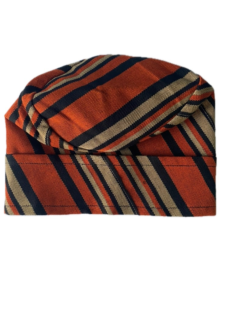 Orange & Black Yoruba Fila – Folded Base