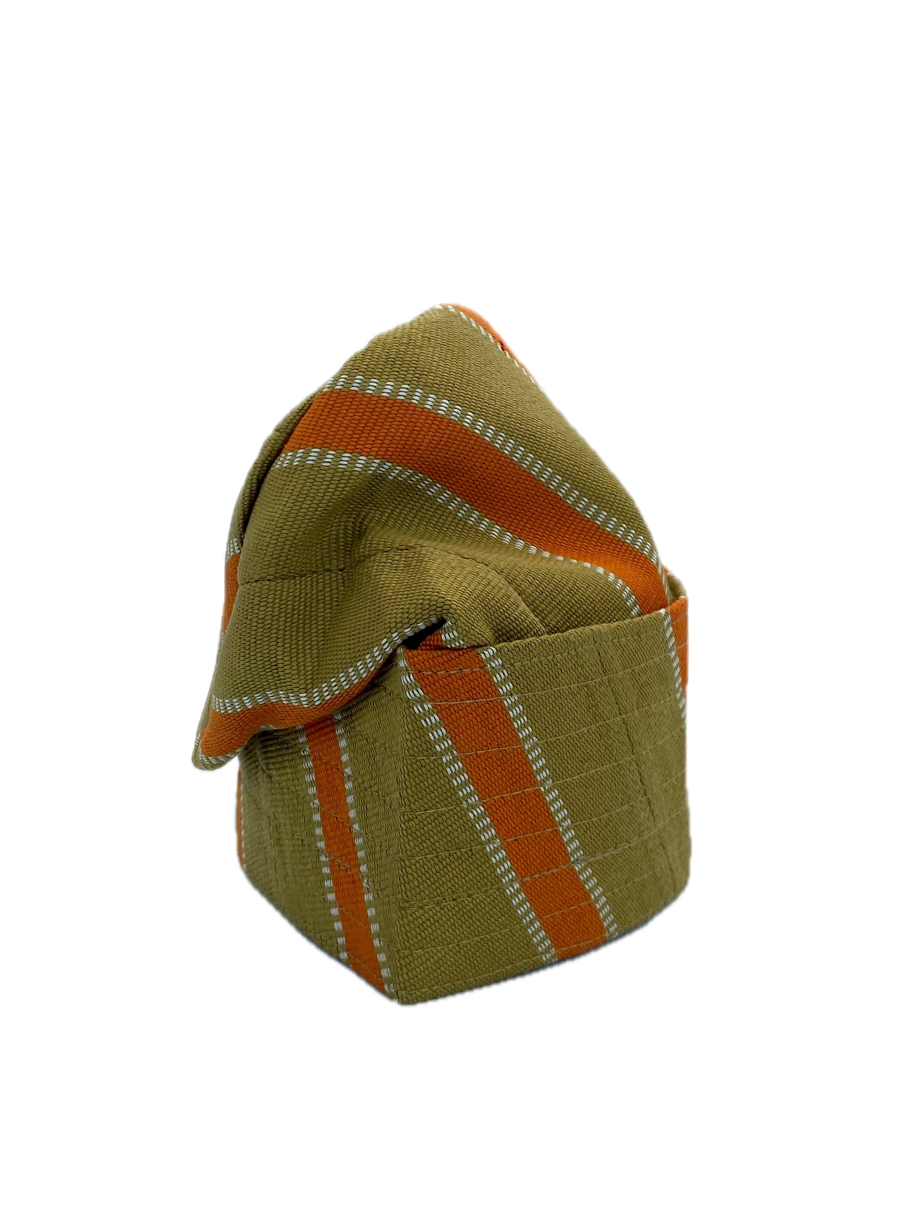 Brown & Orange Yoruba Fila – Multi-Stitch Base