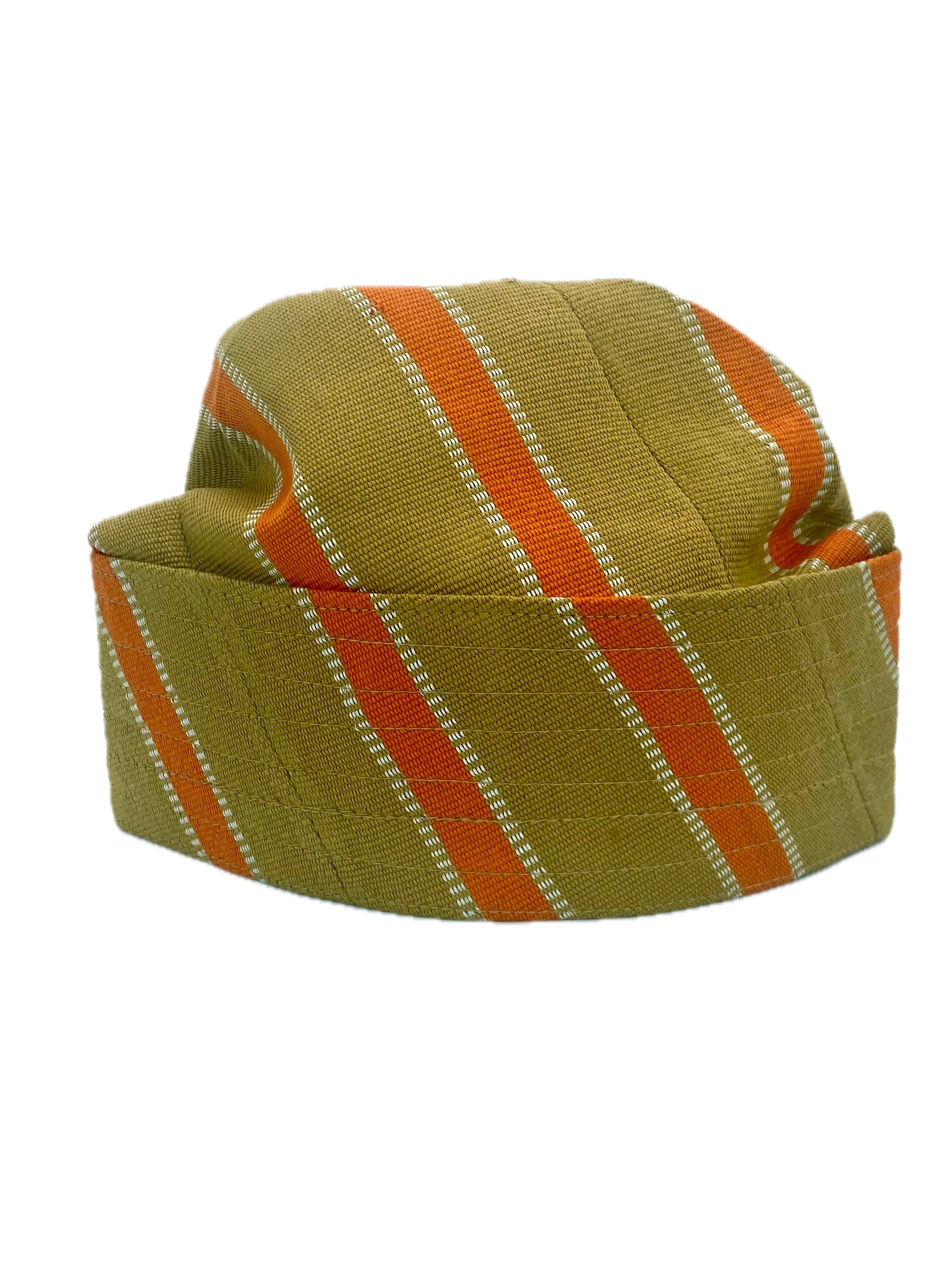 Brown & Orange Yoruba Fila – Multi-Stitch Base
