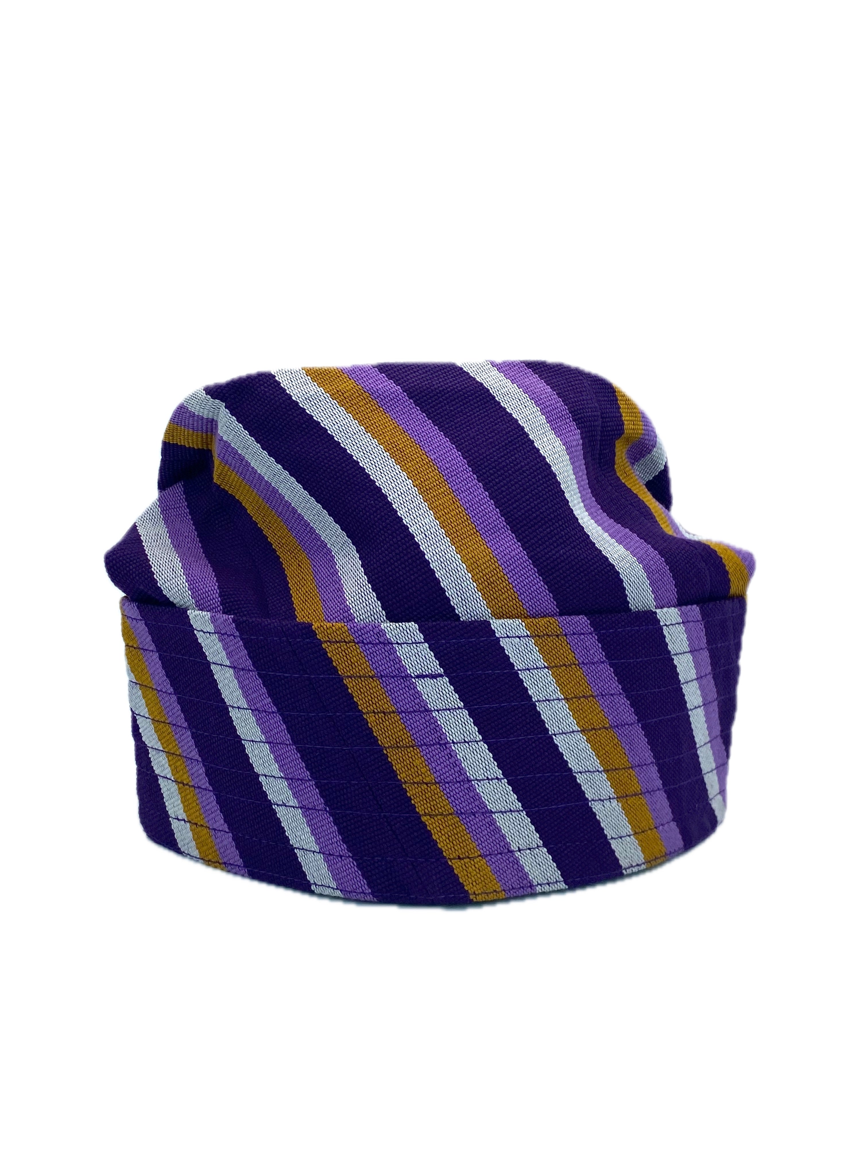 Purple Gold Yoruba Fila – Multi-Stitch Base