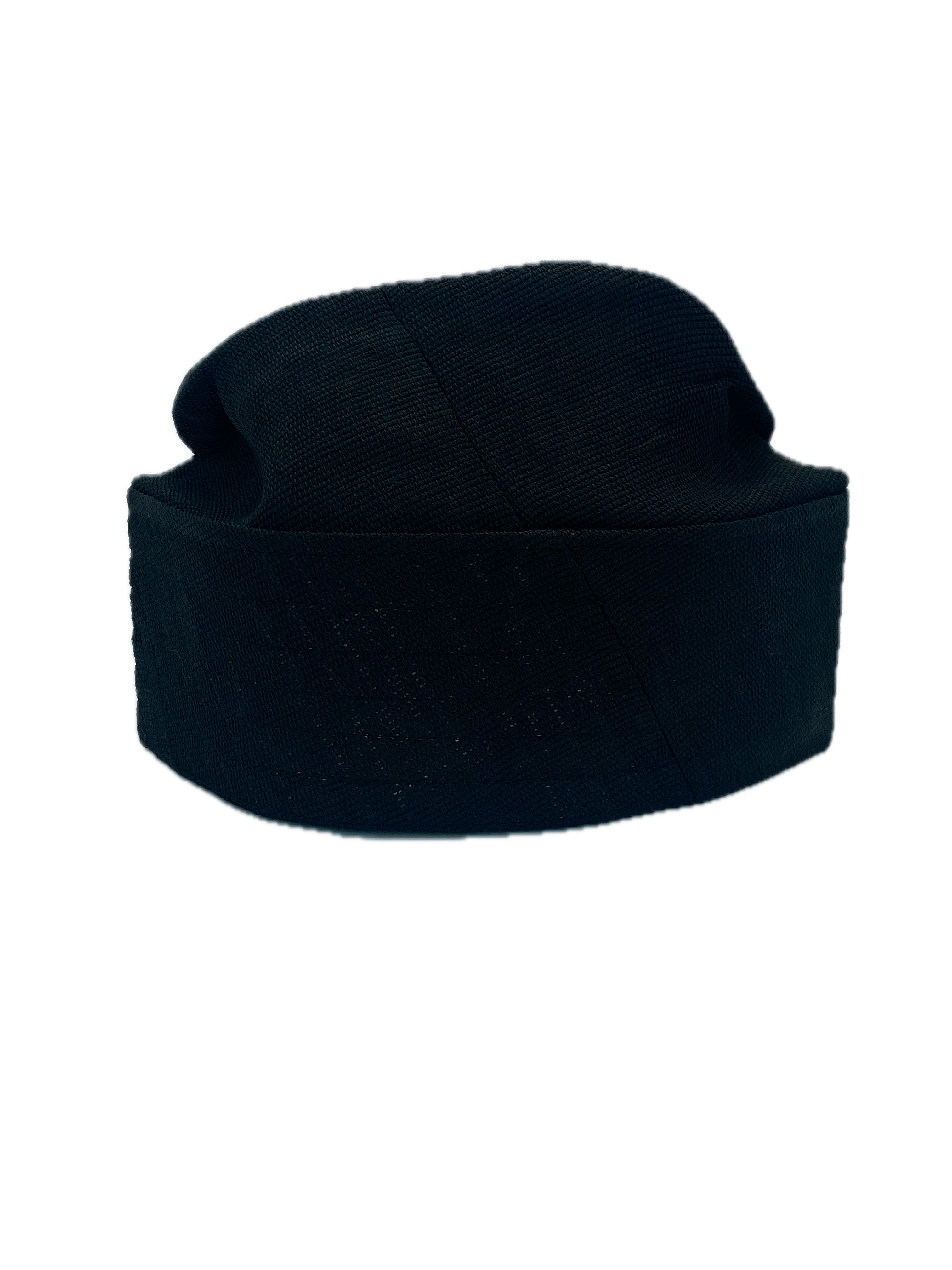 Plain Black Kids Yoruba Fila Cap - Multi-Stitch Design