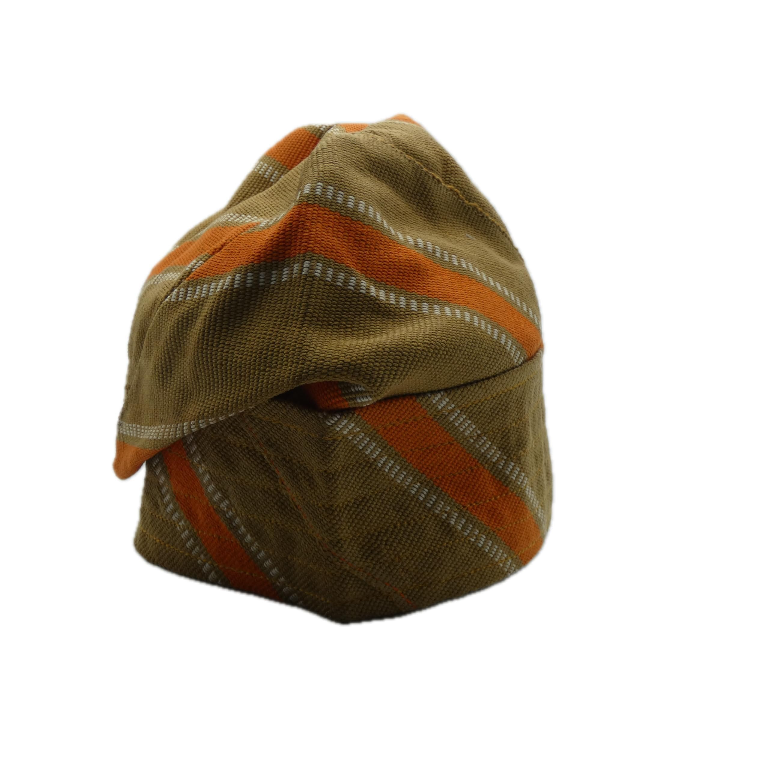 Brown & Orange Yoruba Fila – Multi-Stitch Base