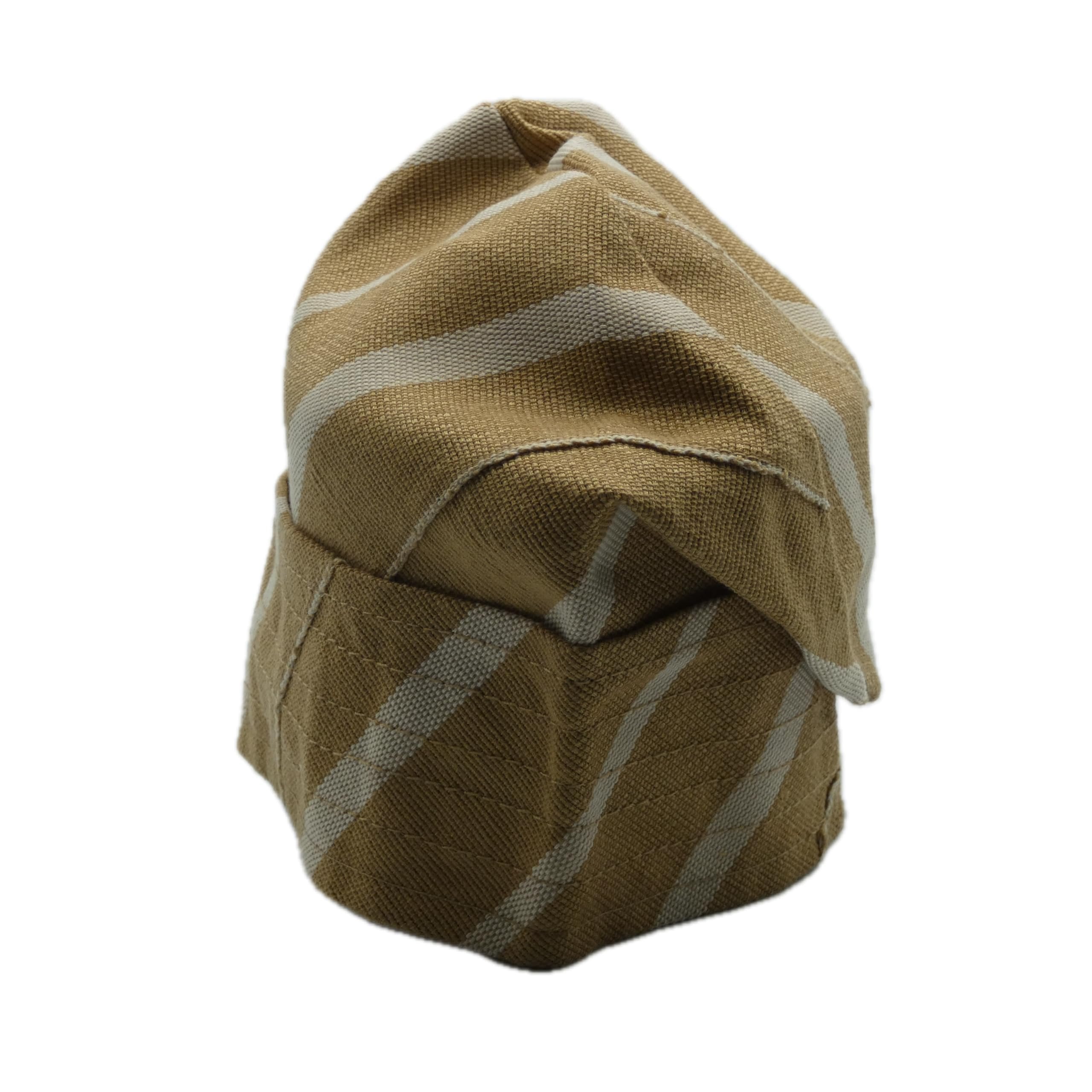 Light Brown & White Yoruba Fila - Multi-Stitch Base