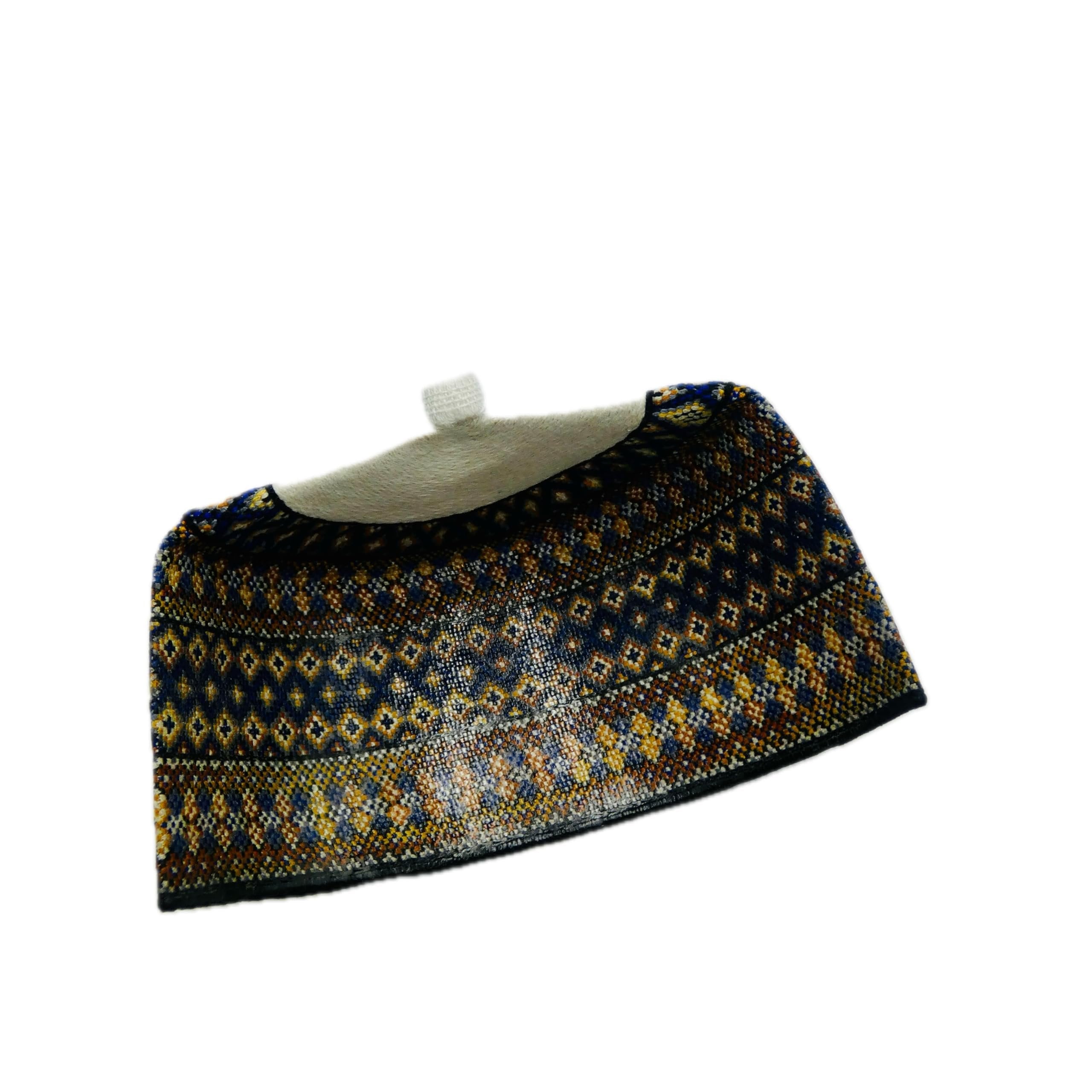 Hausa Hula Cap – Blue & Yellow Diamond 017