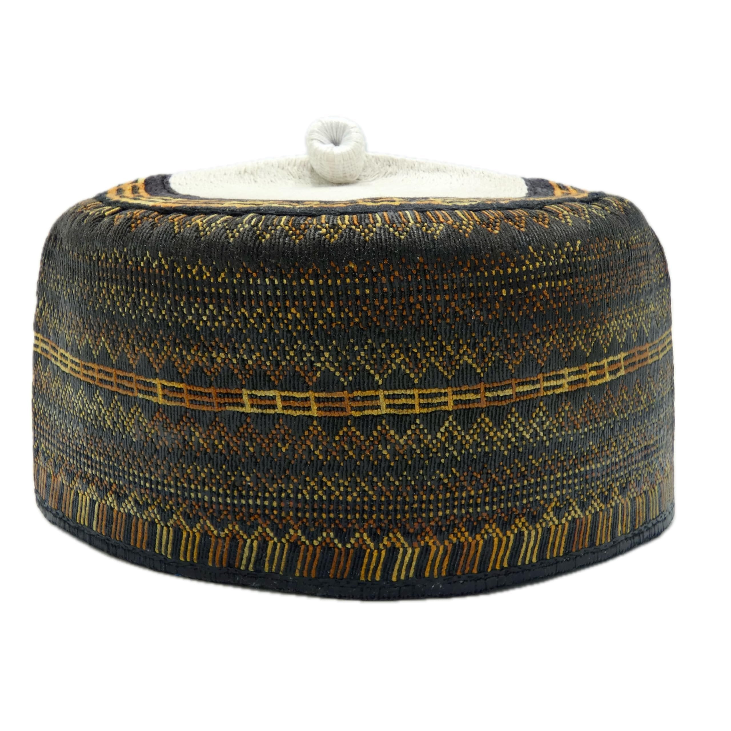 Hausa Hula Cap – Brown & Gold 002