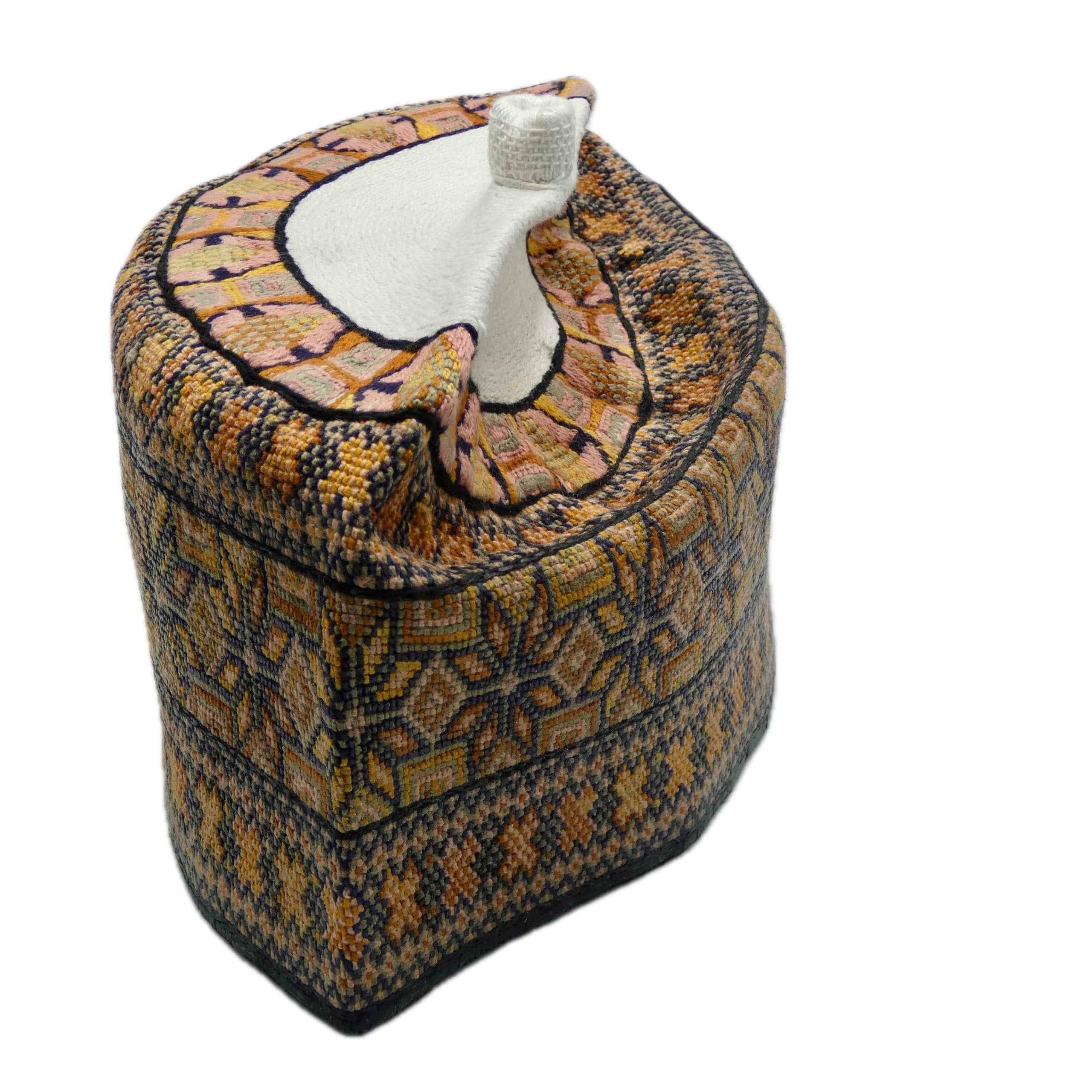 Yellow & Black Hausa Hula Cap 030