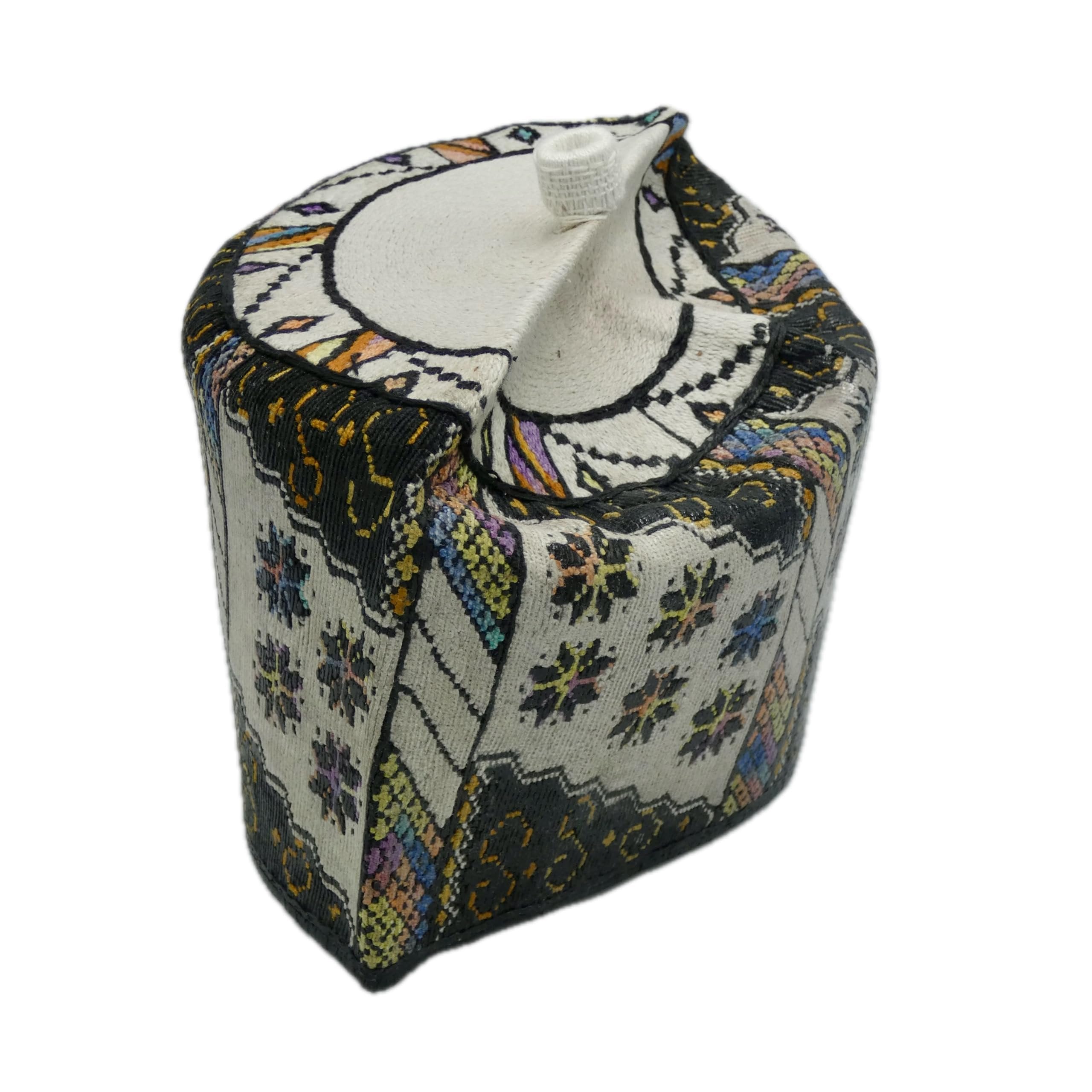 Hausa Hula Cap – White & Black 004