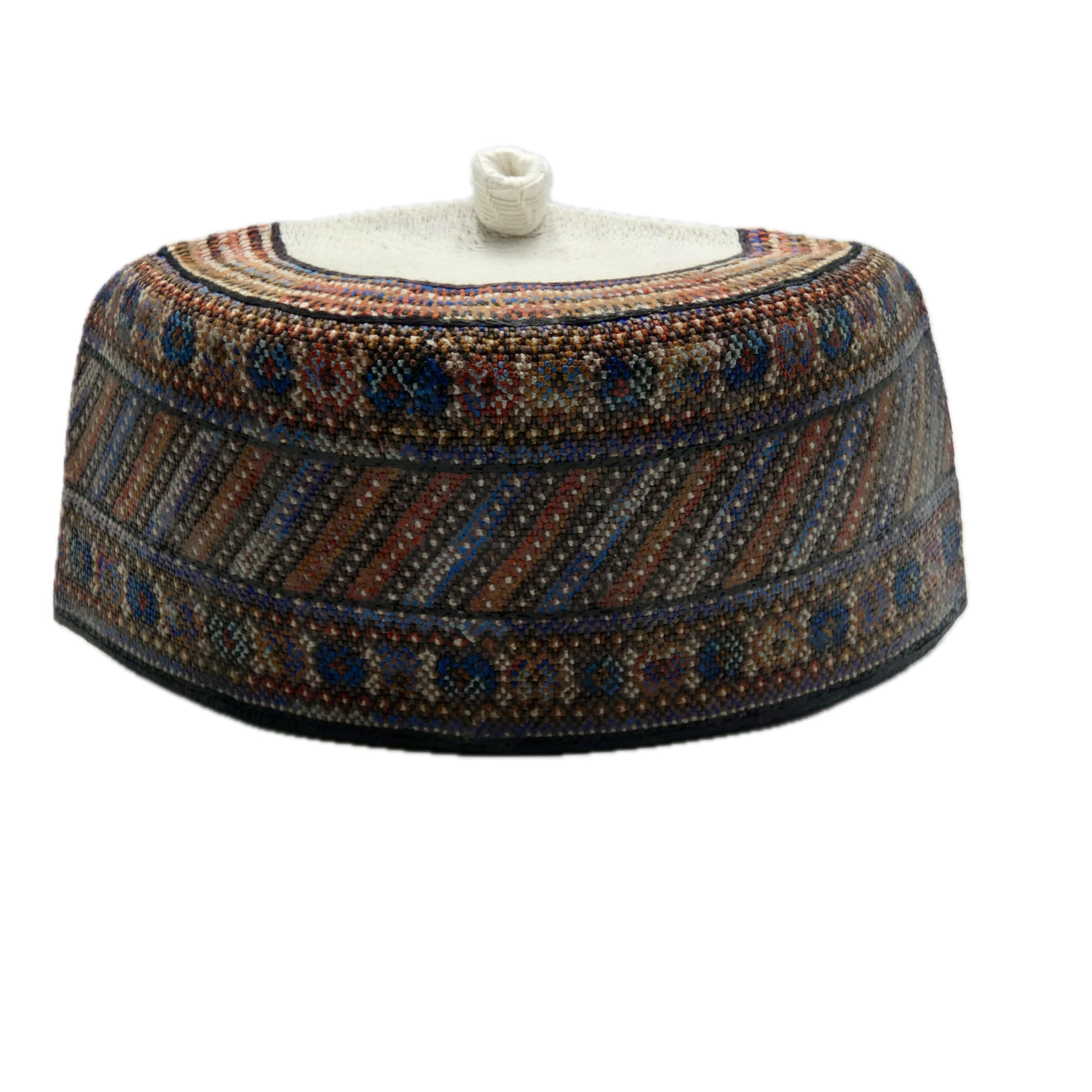 Hausa Hula Cap – Multicolor Striped 011