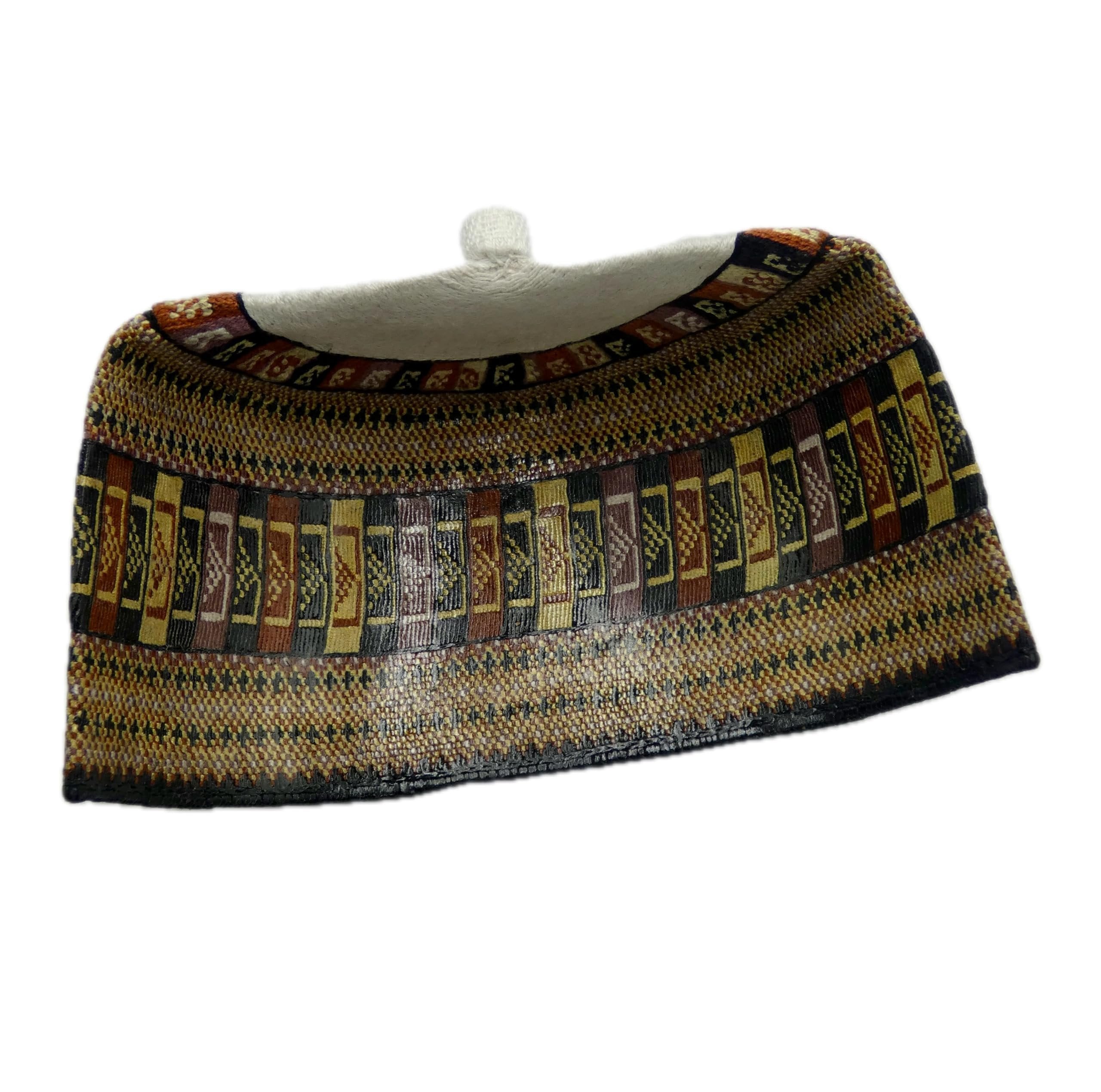 Hausa Hula Cap – Multicolor Striped 028