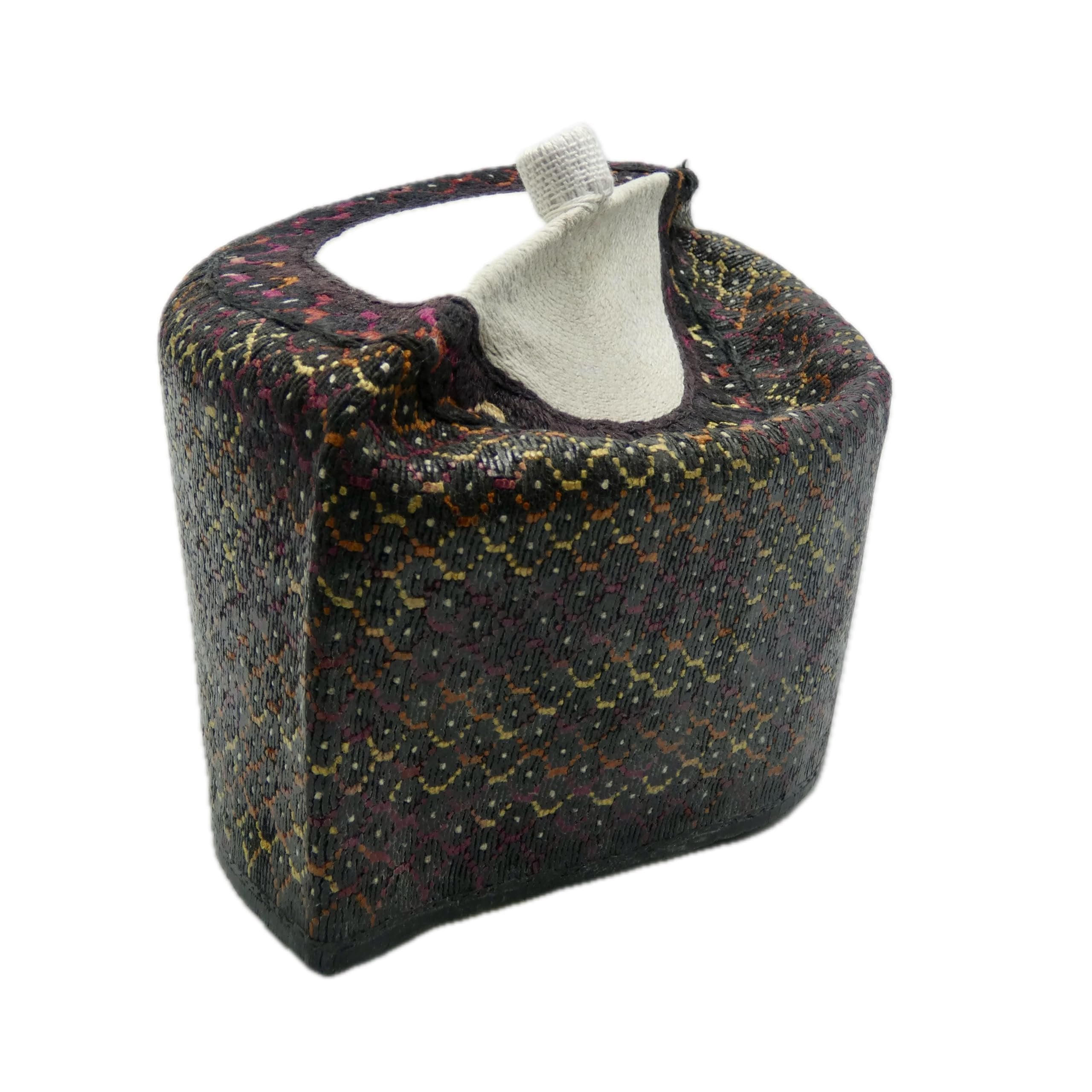 Black & Multicolour Hausa Hula Cap 025