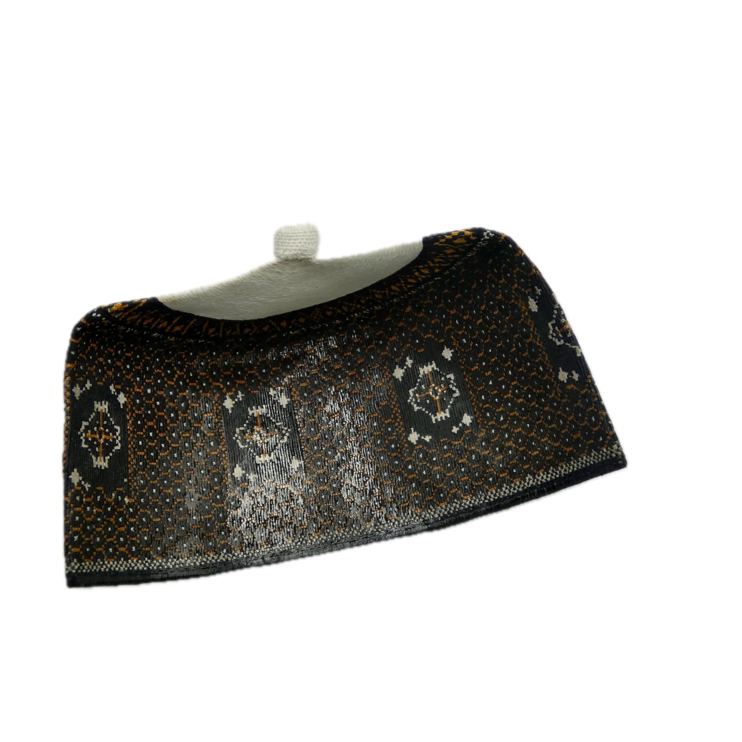 Black & Brown Patterned Hausa Hula Cap 027