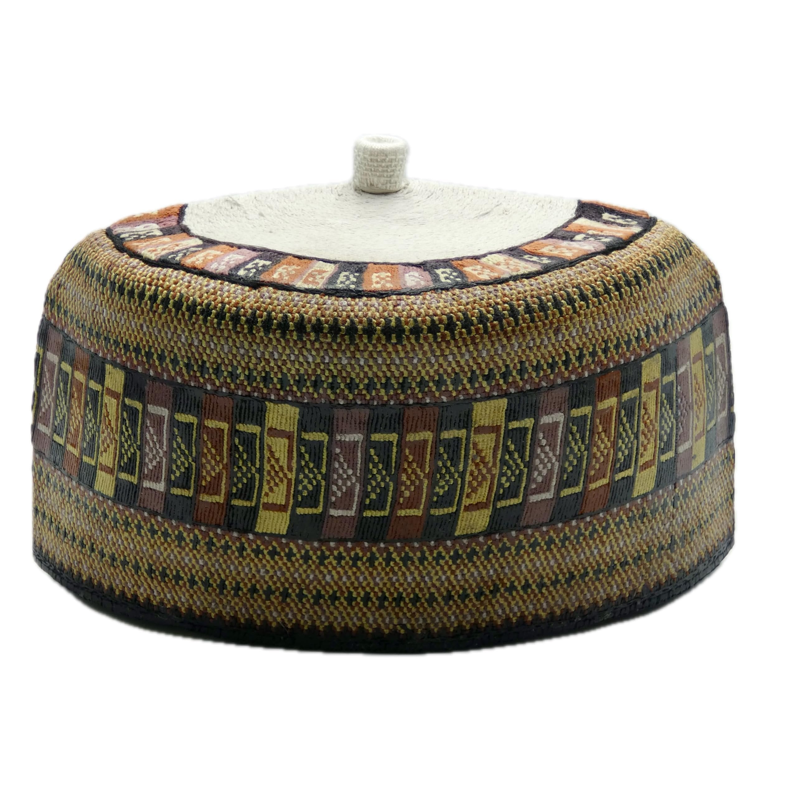 Hausa Hula Cap – Multicolor Striped 028
