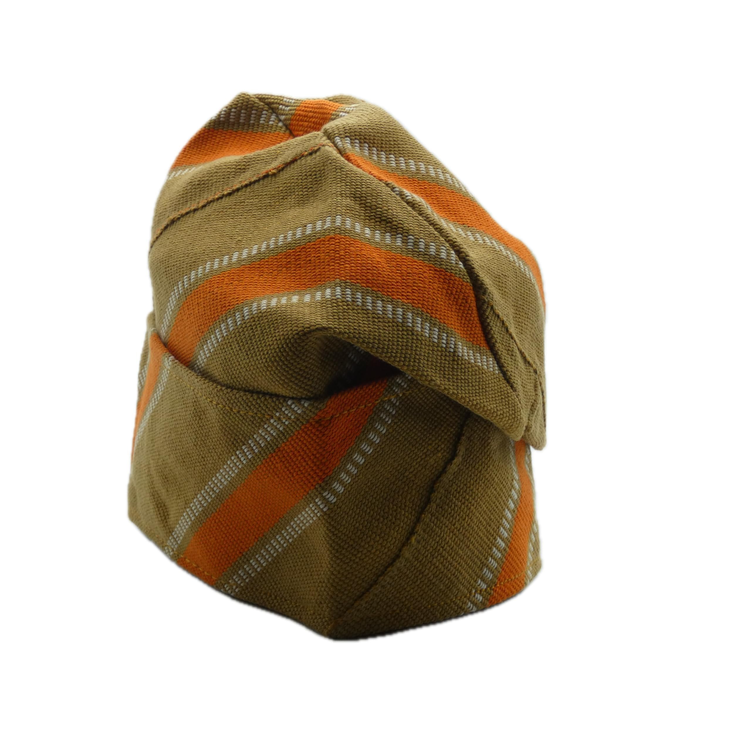 Brown & Orange Yoruba Fila – Folded Base