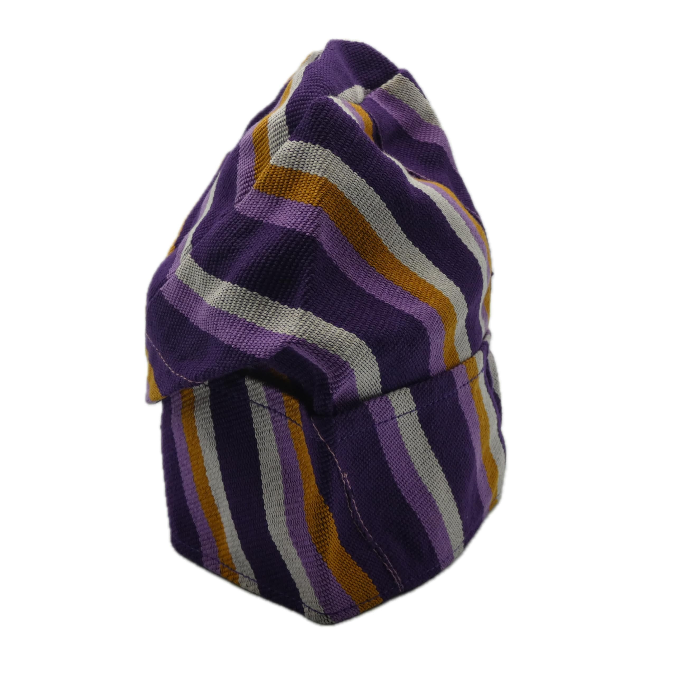 Purple & Gold Yoruba Fila – Folded Base