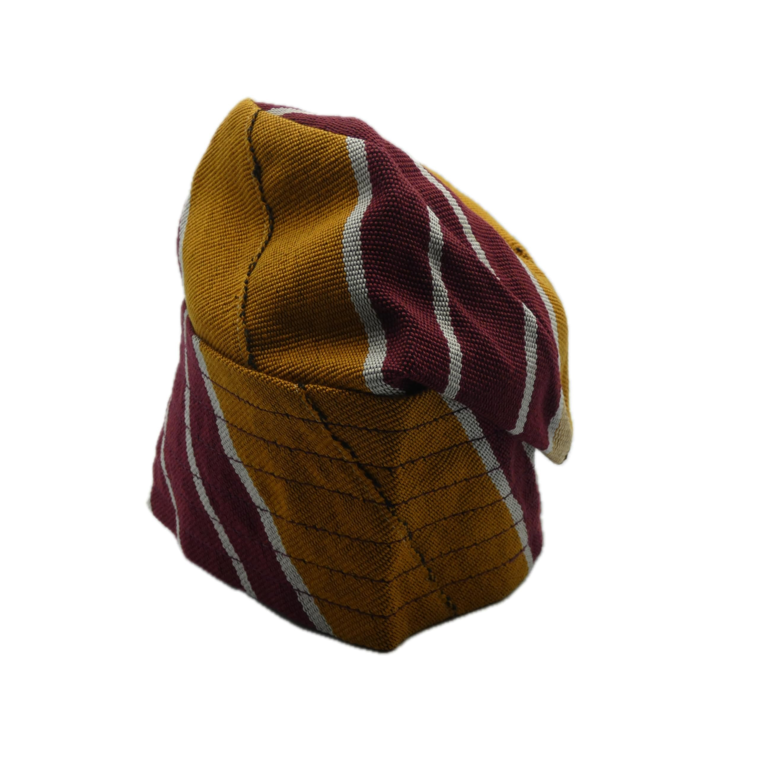 Maroon Mustard Yoruba Fila – Multi-Stitch Base