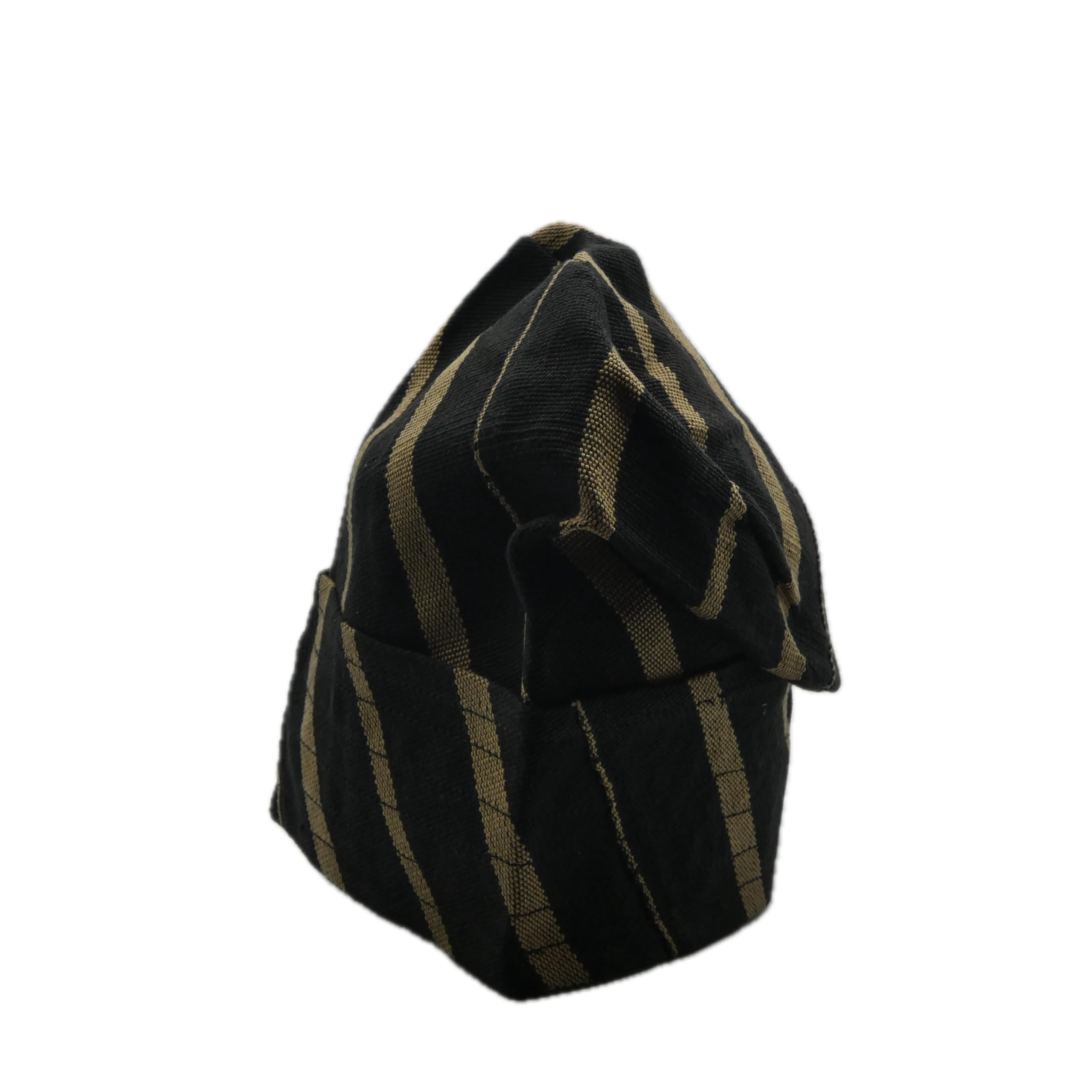 Gold & Black Striped Yoruba Fila – Multi-Stitch Base