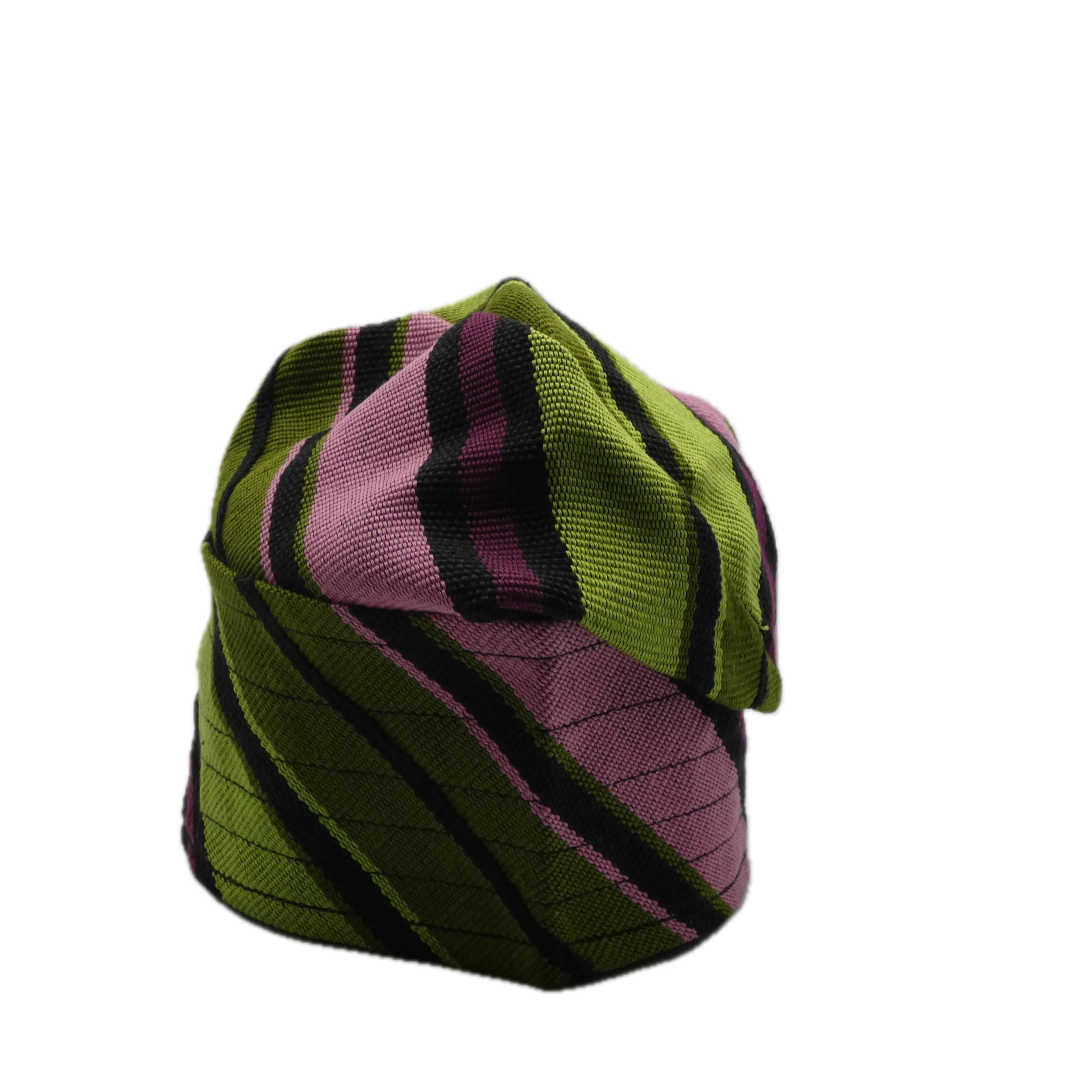 Pink & Green Yoruba Fila – Multi-Stitch Base