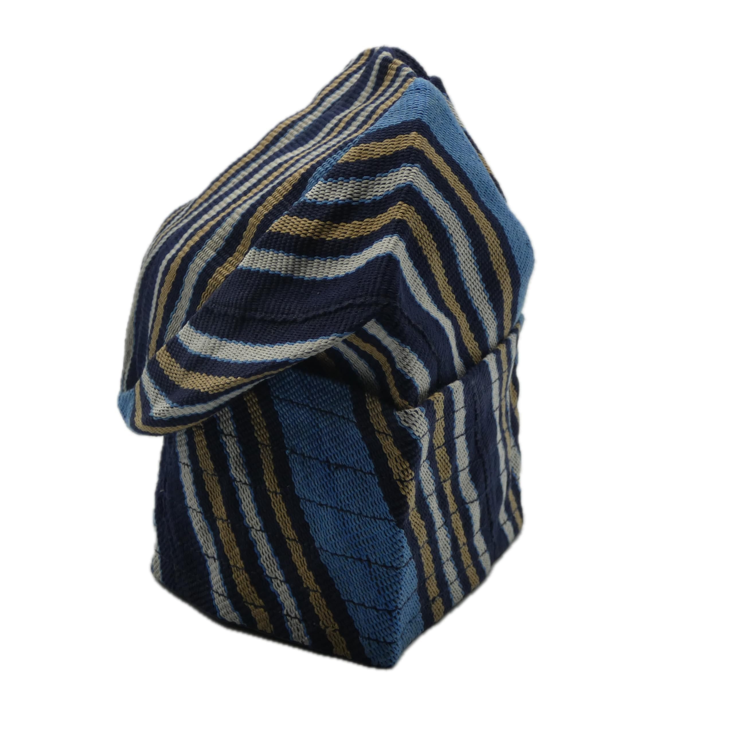 Blue & Navy Yoruba Fila – Multi-Stitch Base