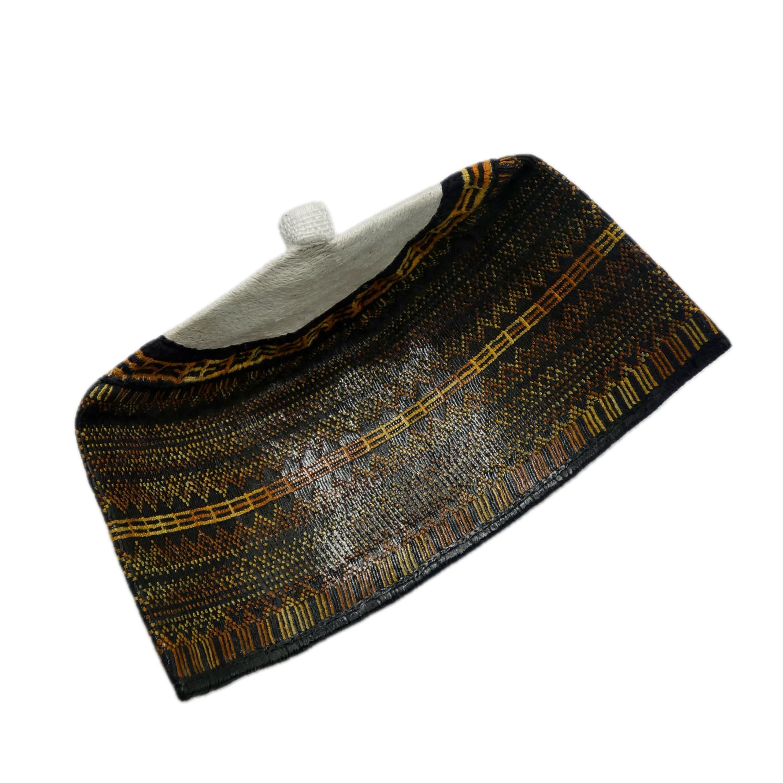 Brown & Gold Hausa Hula Cap 002
