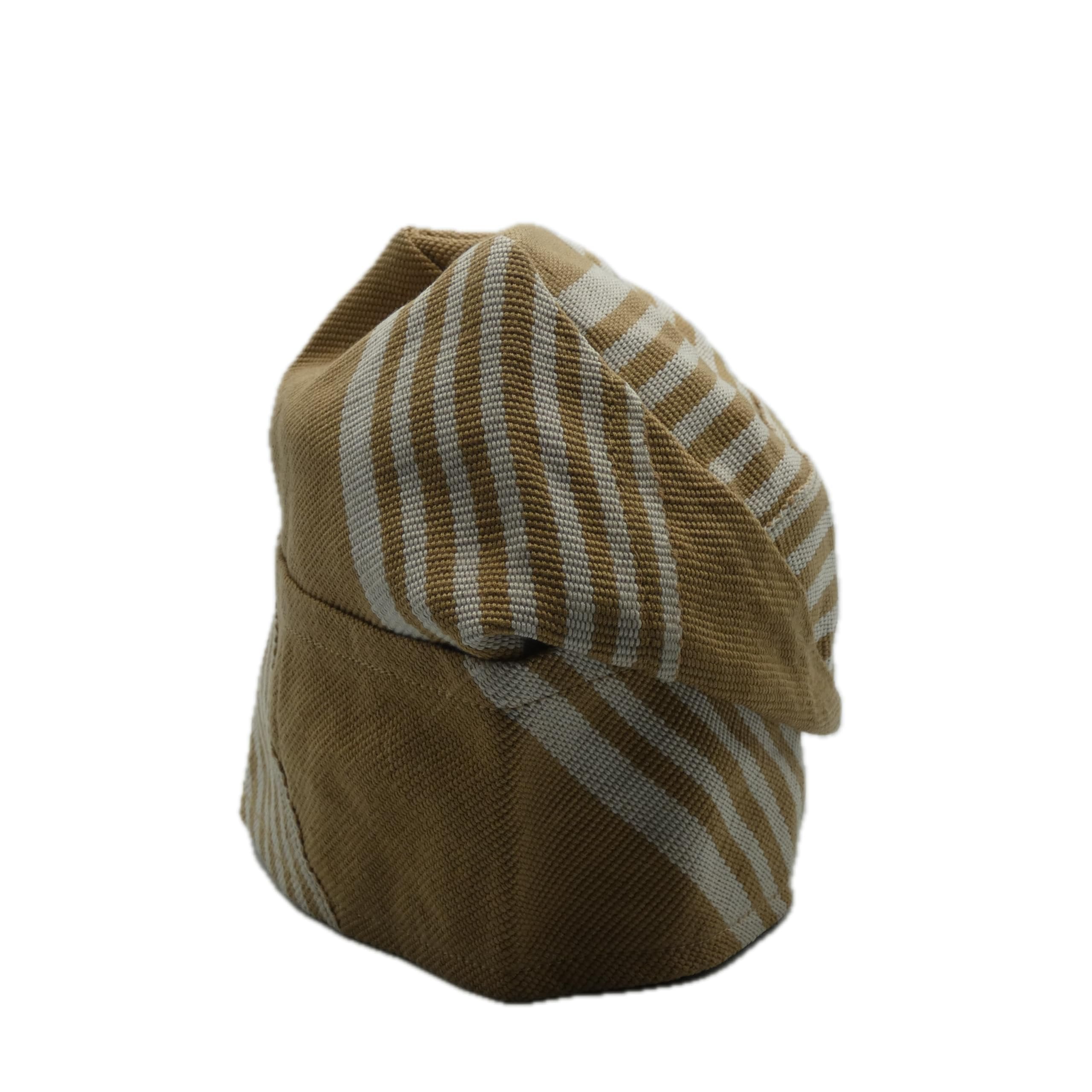 Beige & White Yoruba Fila – Folded Base