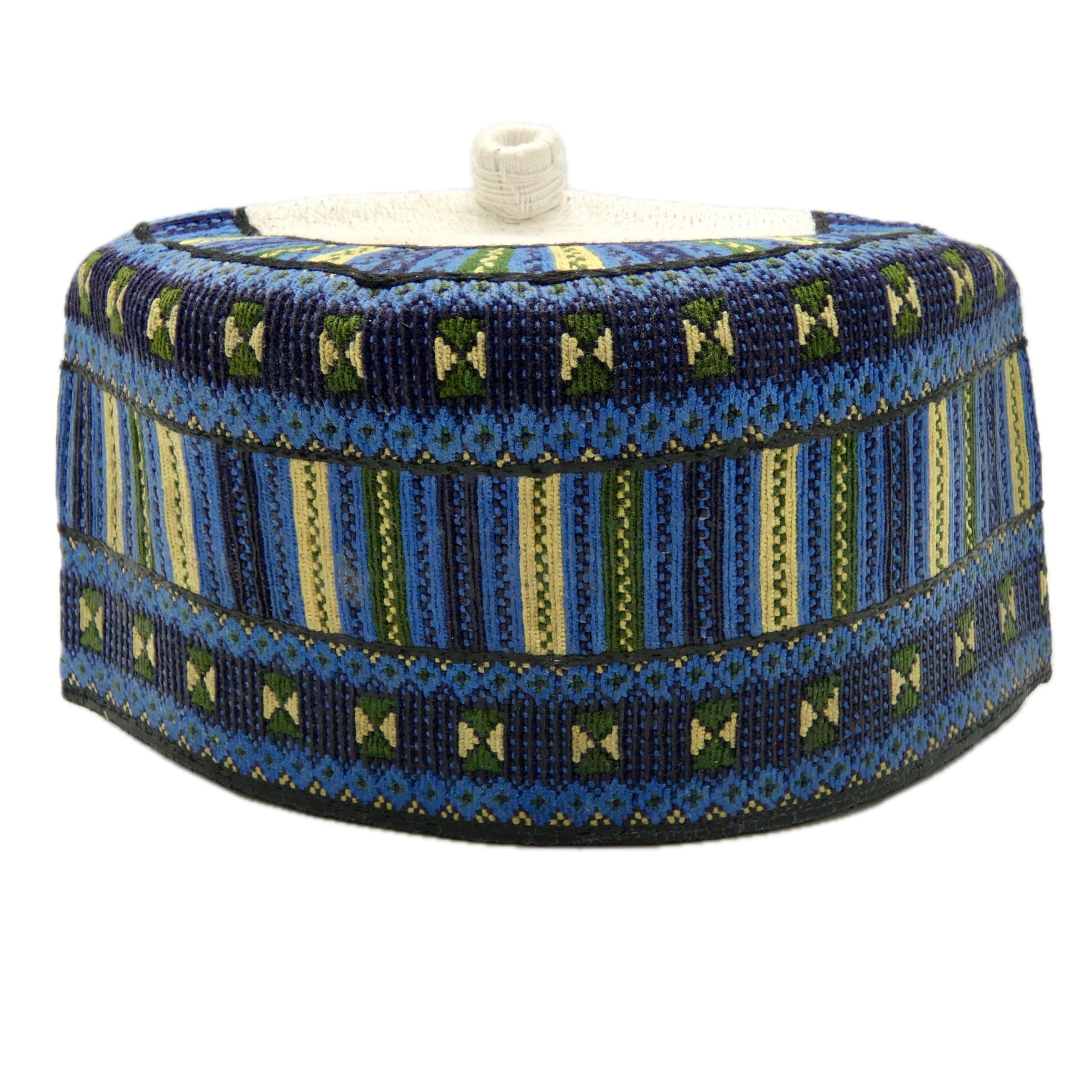 Hausa Hula Cap – Blue & Green 001