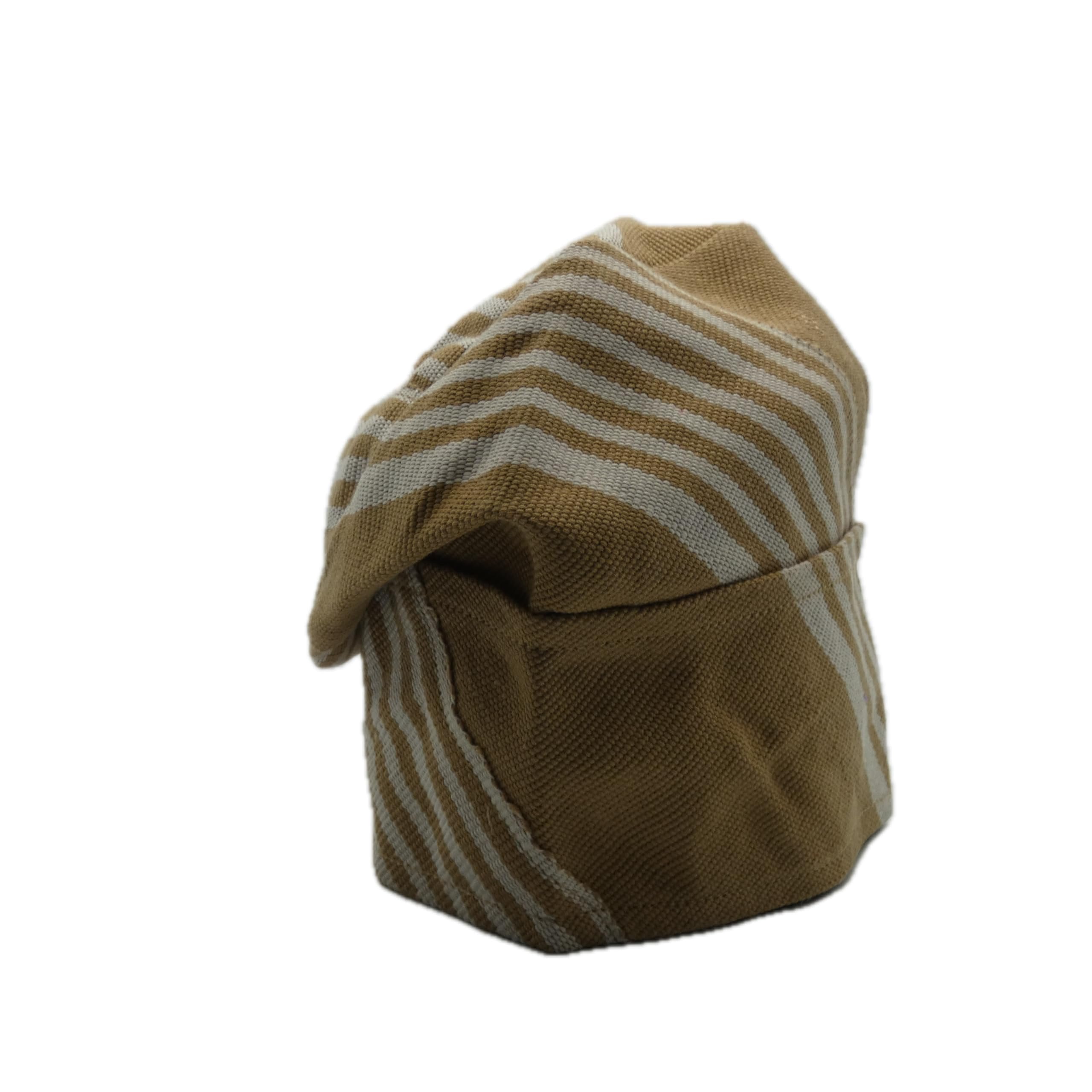 Beige & White Yoruba Fila – Folded Base