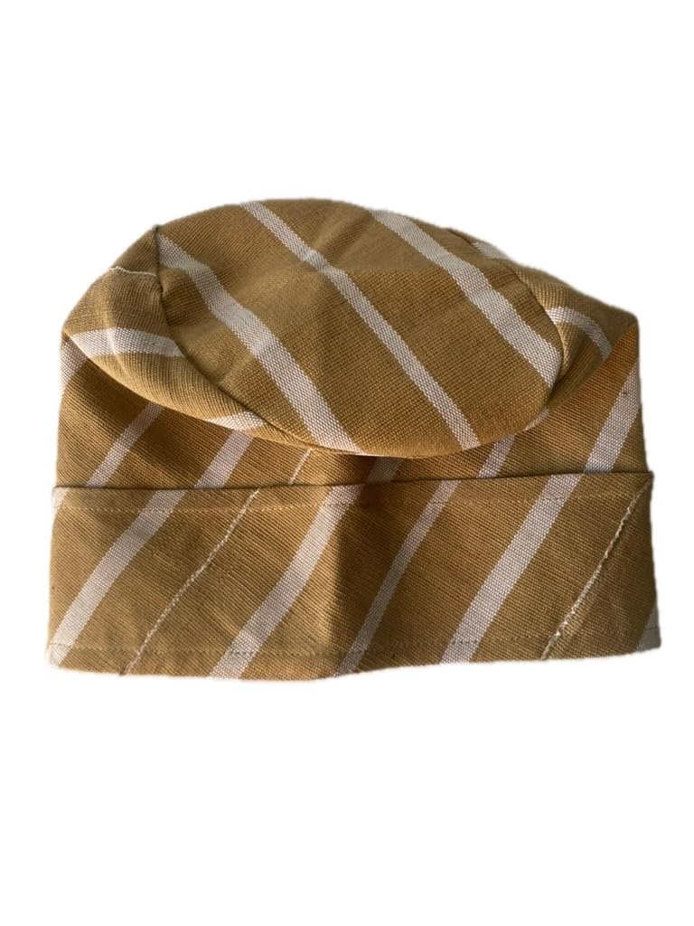 Light Brown & White Yoruba Fila - Folded Base