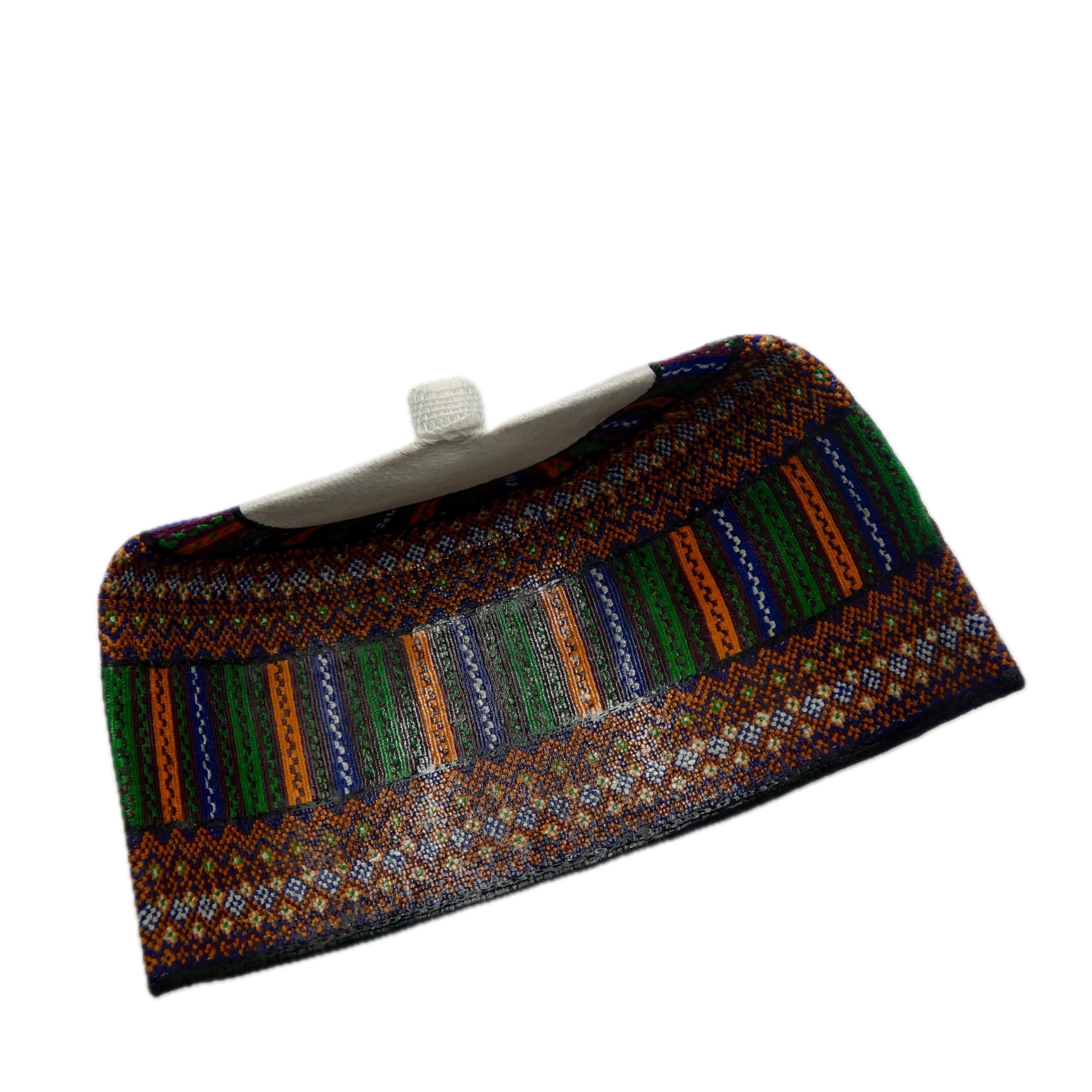 Hausa Hula Cap – Multicolour Green & Orange 021