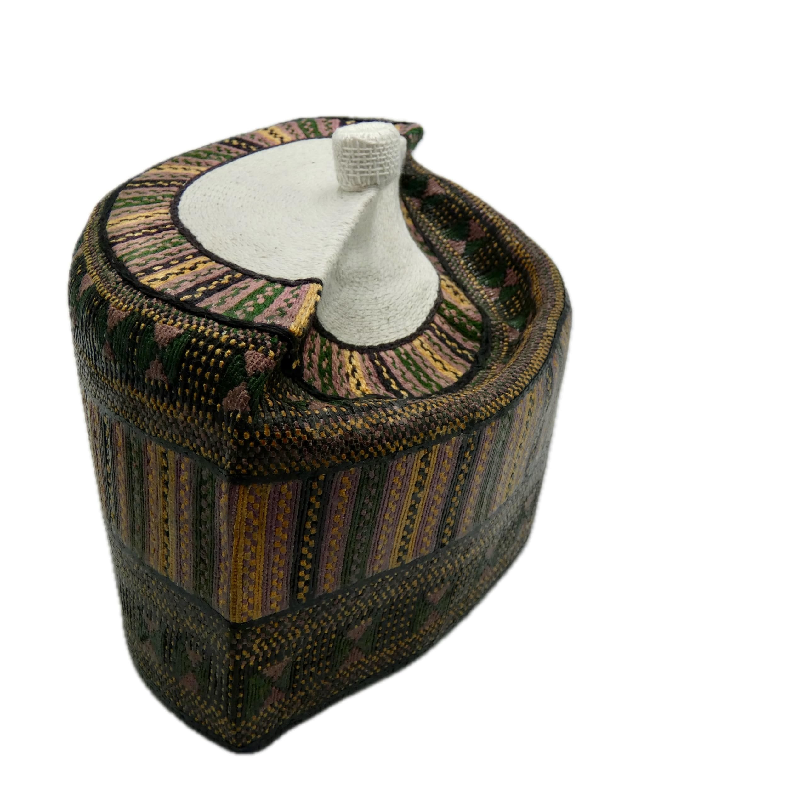 Green & Gold Hausa Hula Cap 016