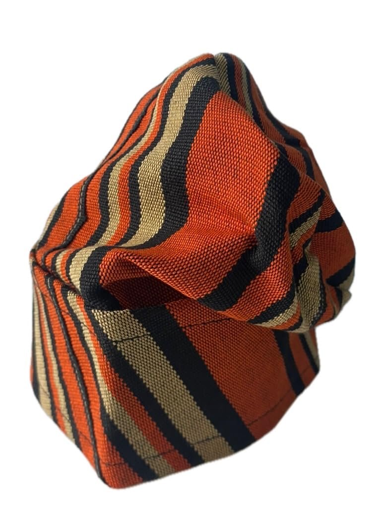 Orange & Black Yoruba Fila – Folded Base