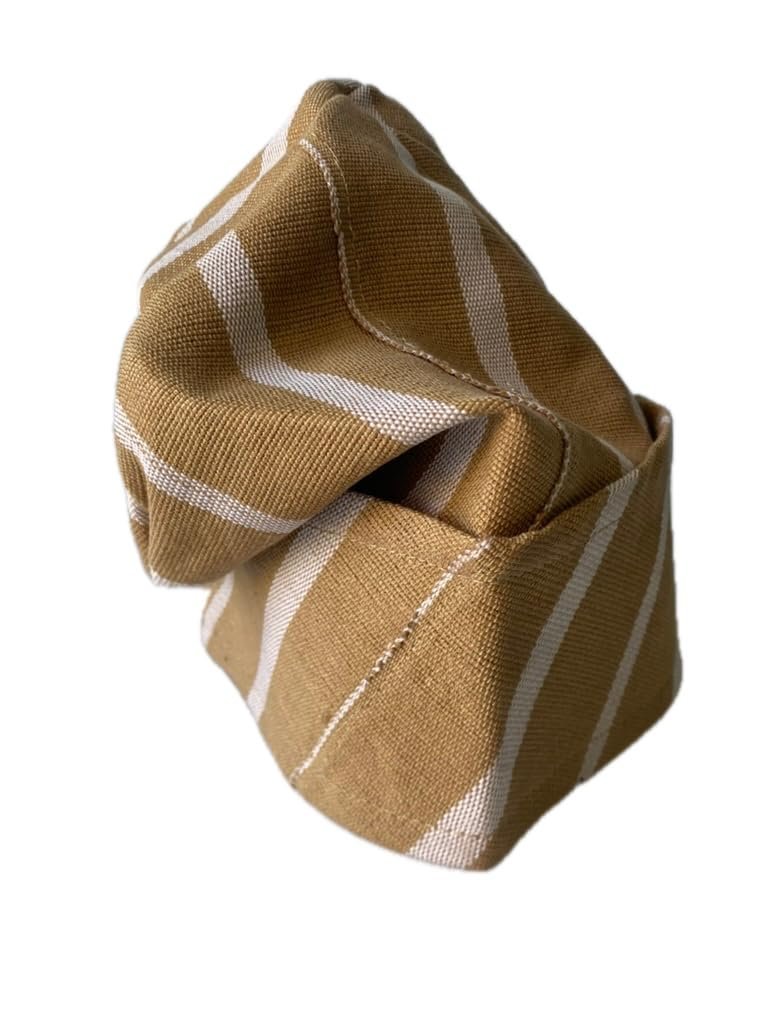 Light Brown & White Yoruba Fila - Folded Base