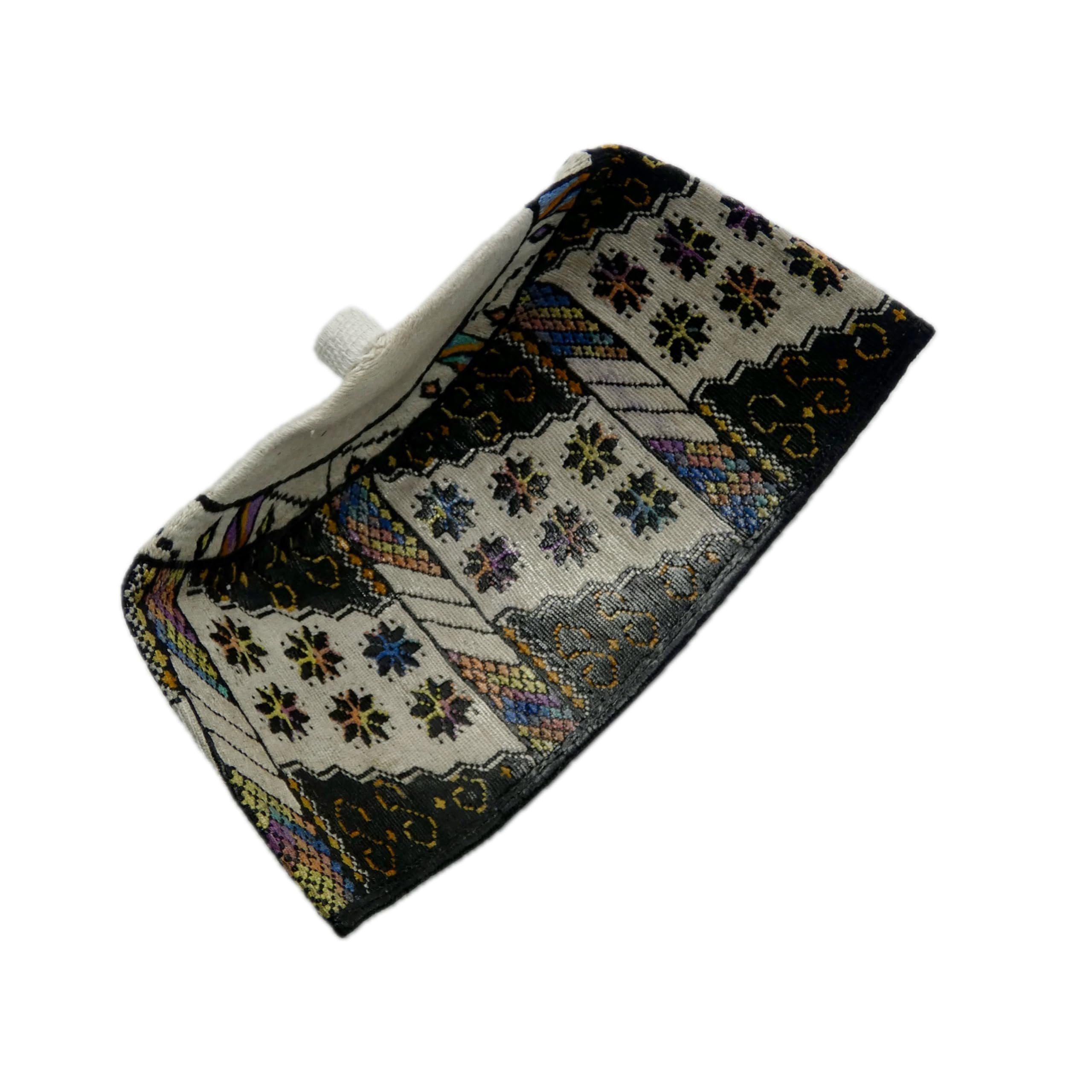 White & Black Hausa Hula Cap 004