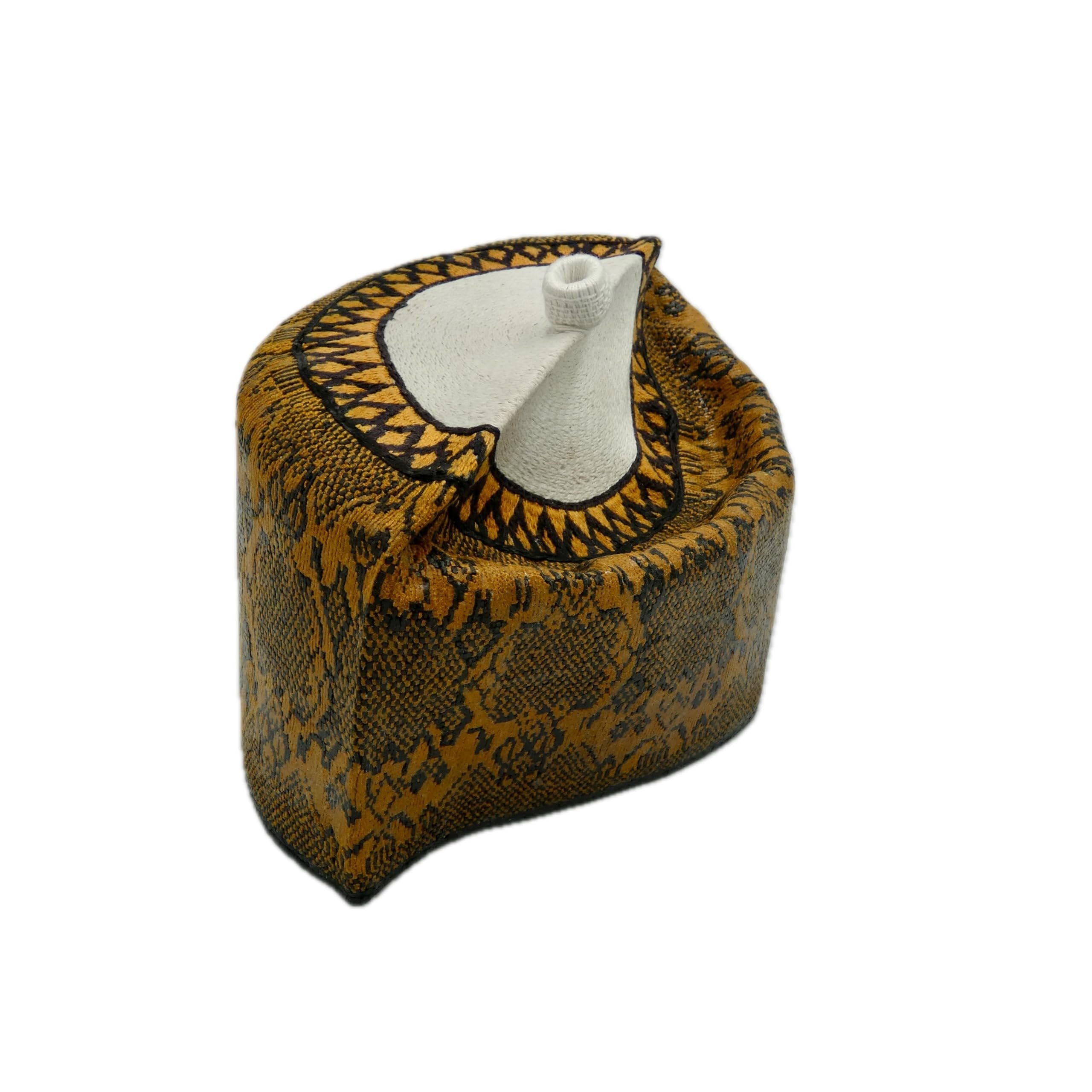 Hausa Hula Cap – Mustard & Black 008