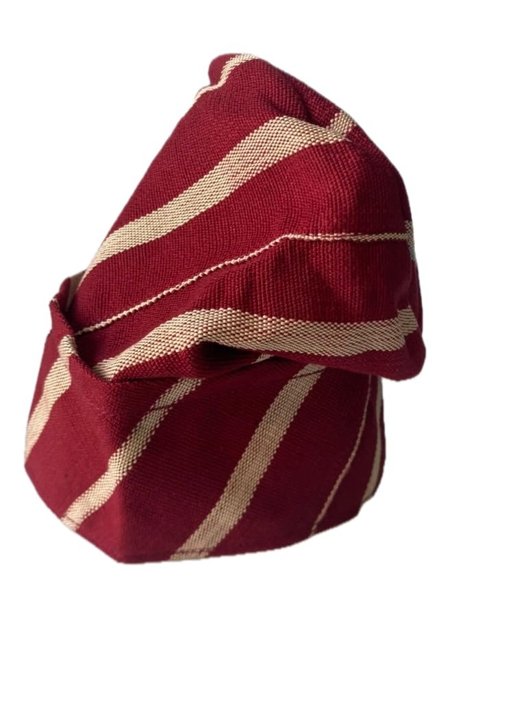 Red & Gold Yoruba Fila – Folded Base