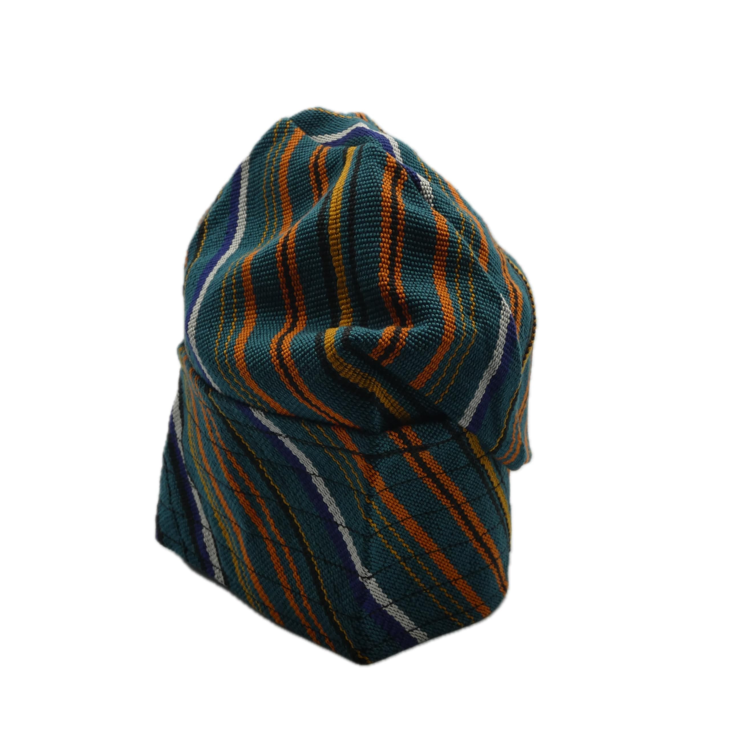 Teal Multicolour Yoruba Fila – Multi-Stitch Base