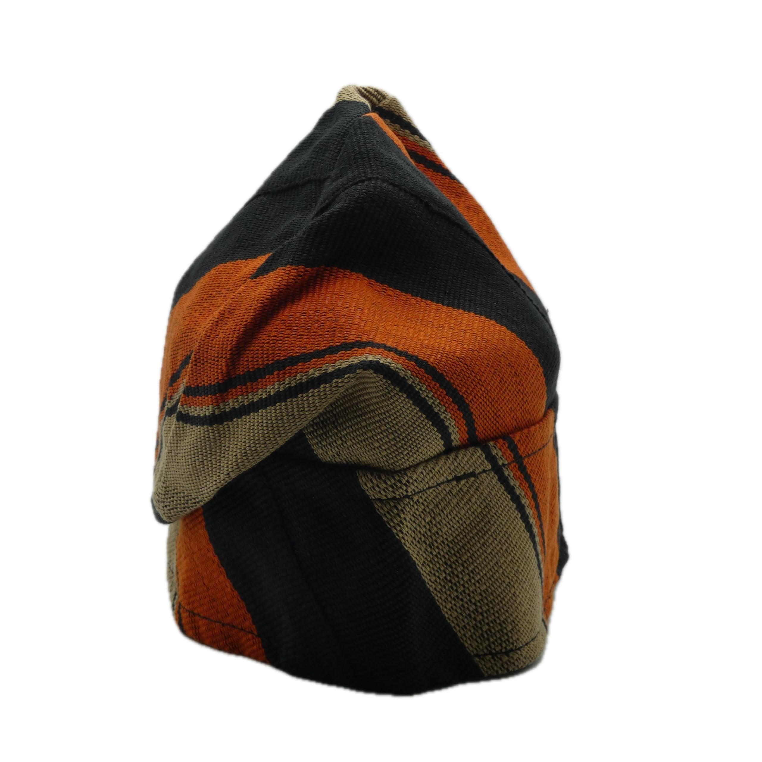 Black & Orange Yoruba Fila – Folded Base