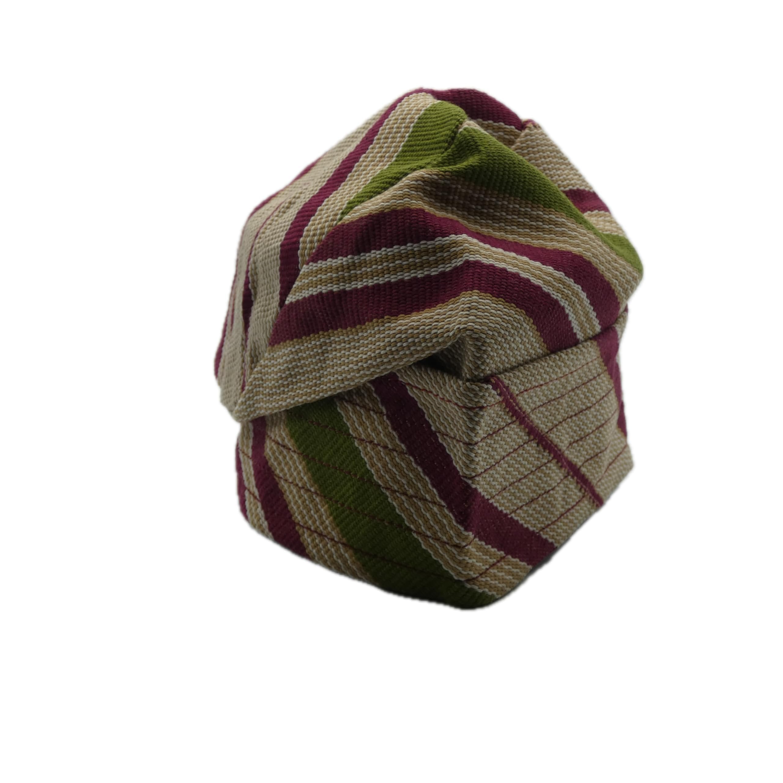 Beige Maroon Yoruba Fila – Multi-Stitch Base