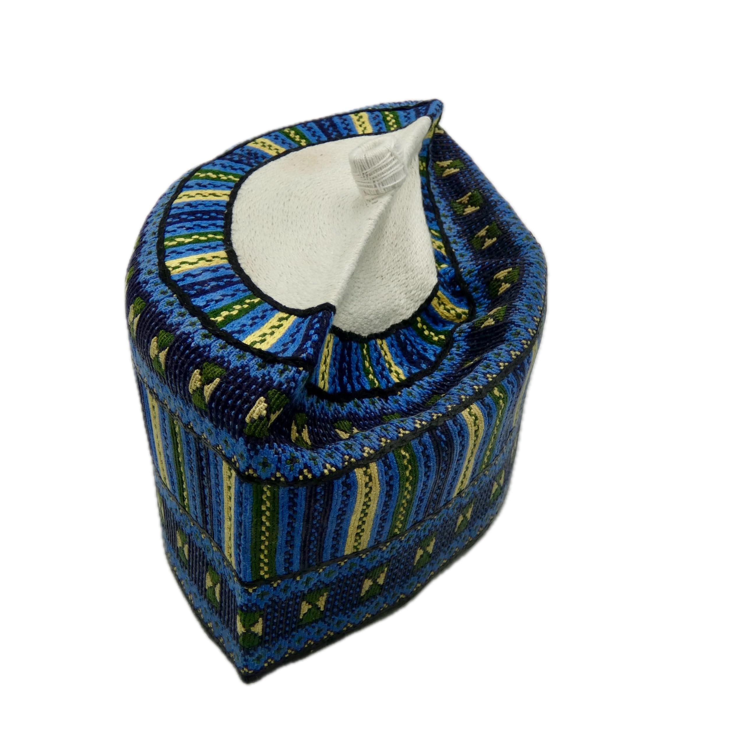 Hausa Hula Cap – Blue & Green 001