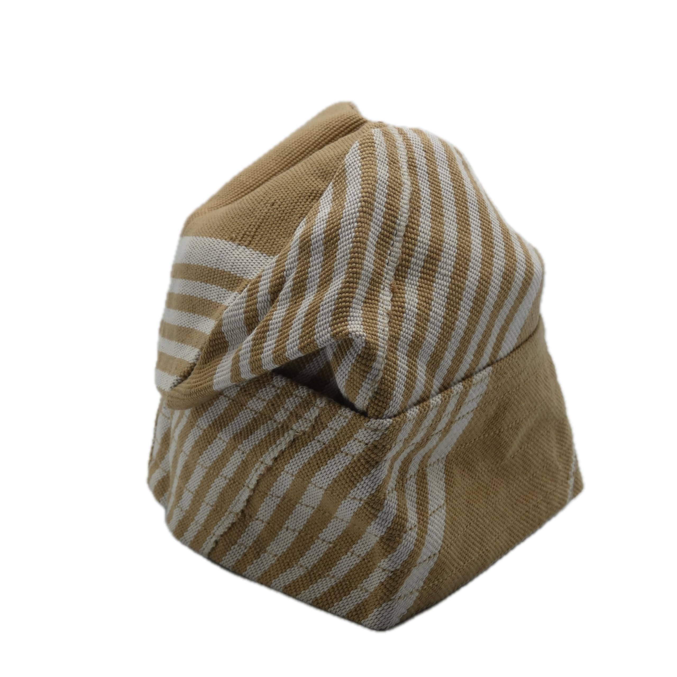 White & Beige Yoruba Fila – Multi-Stitch Base