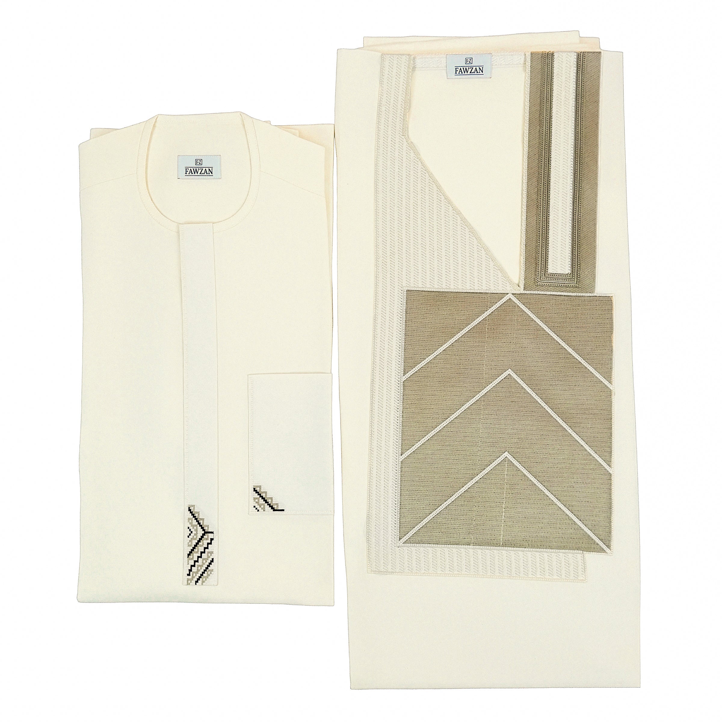 Agbada / Baban Riga Set – Cream 002