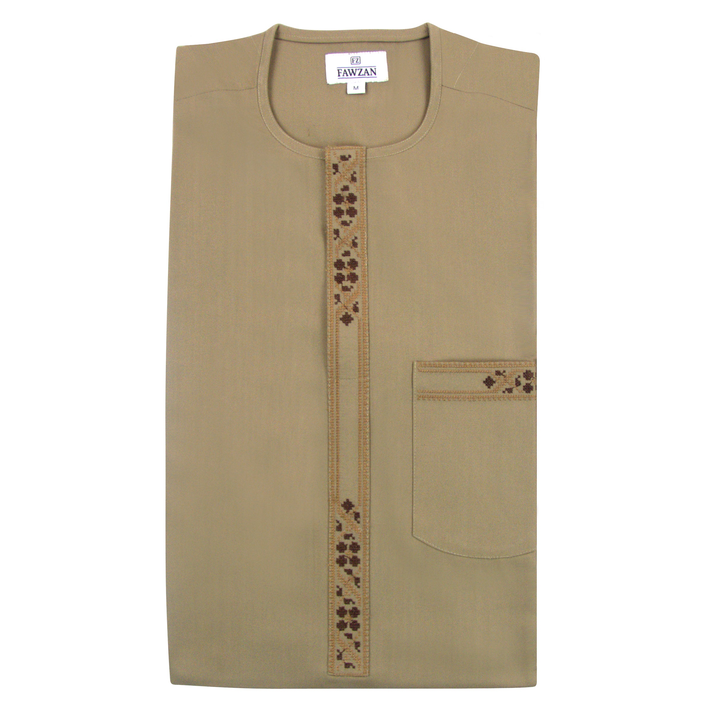 FAWZAN Tan Kaftan Set #Design_D001